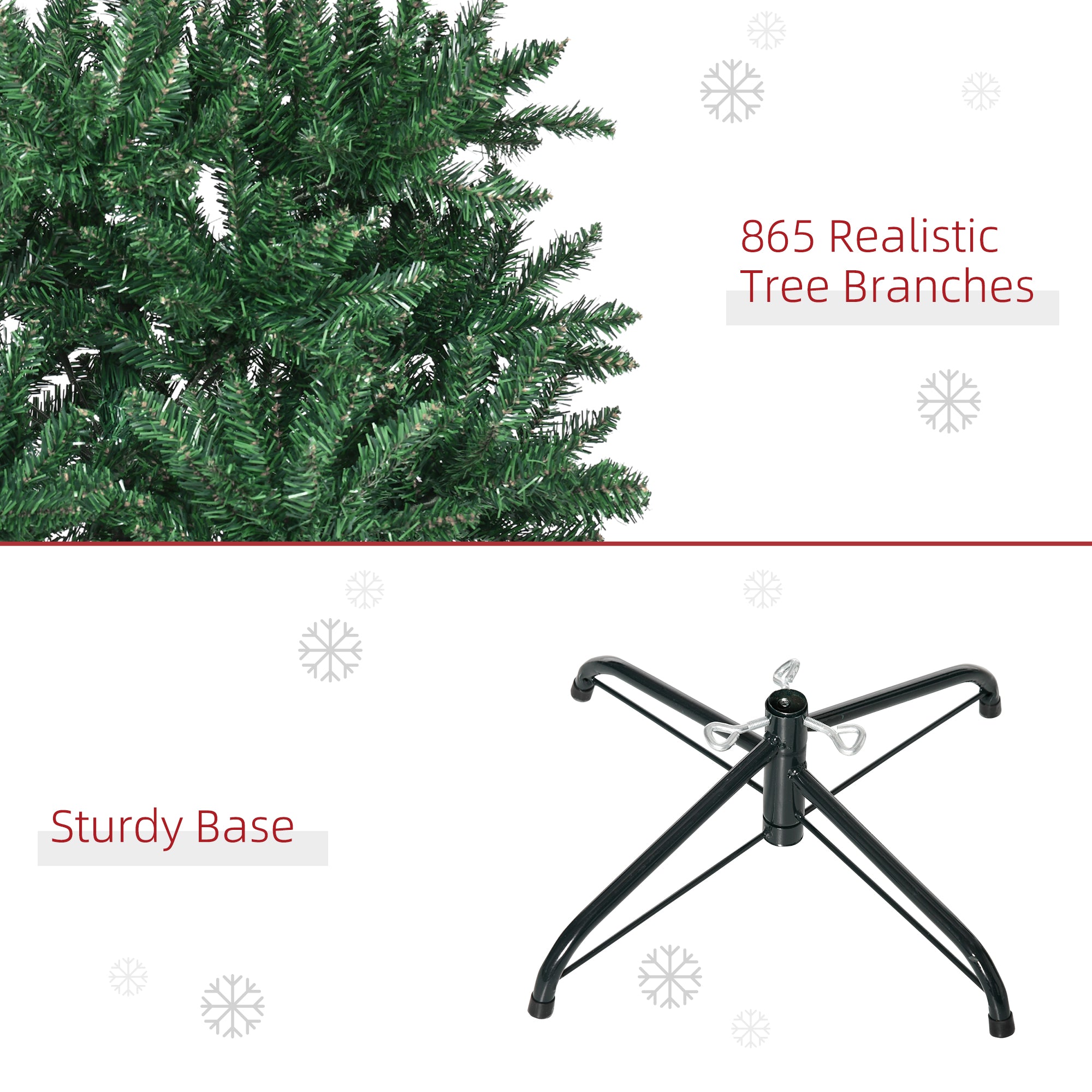 7' Artificial Christmas Tree, Unlit Xmas Tree with Realistic Branch Tips for Indoor, Home, Holiday, Green