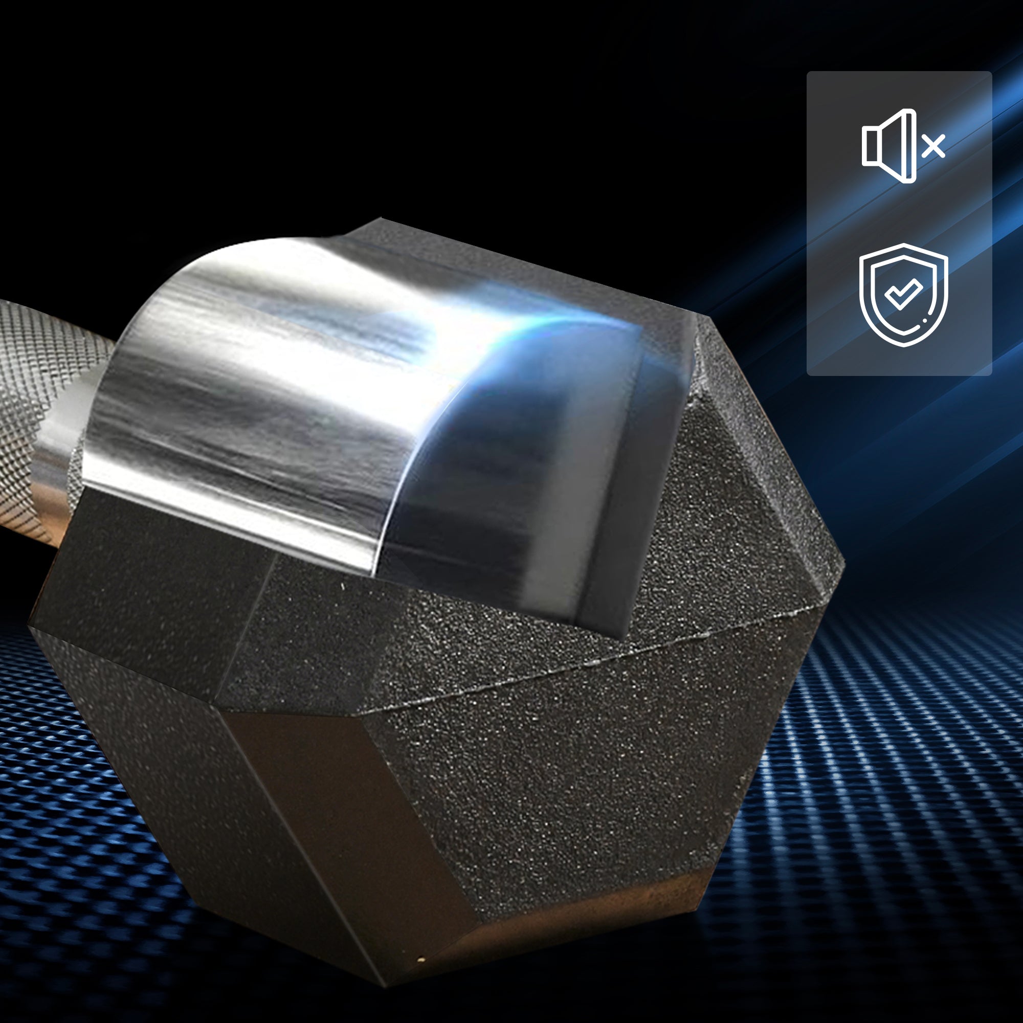 Hex Rubber Dumbbell Set for No Rolling