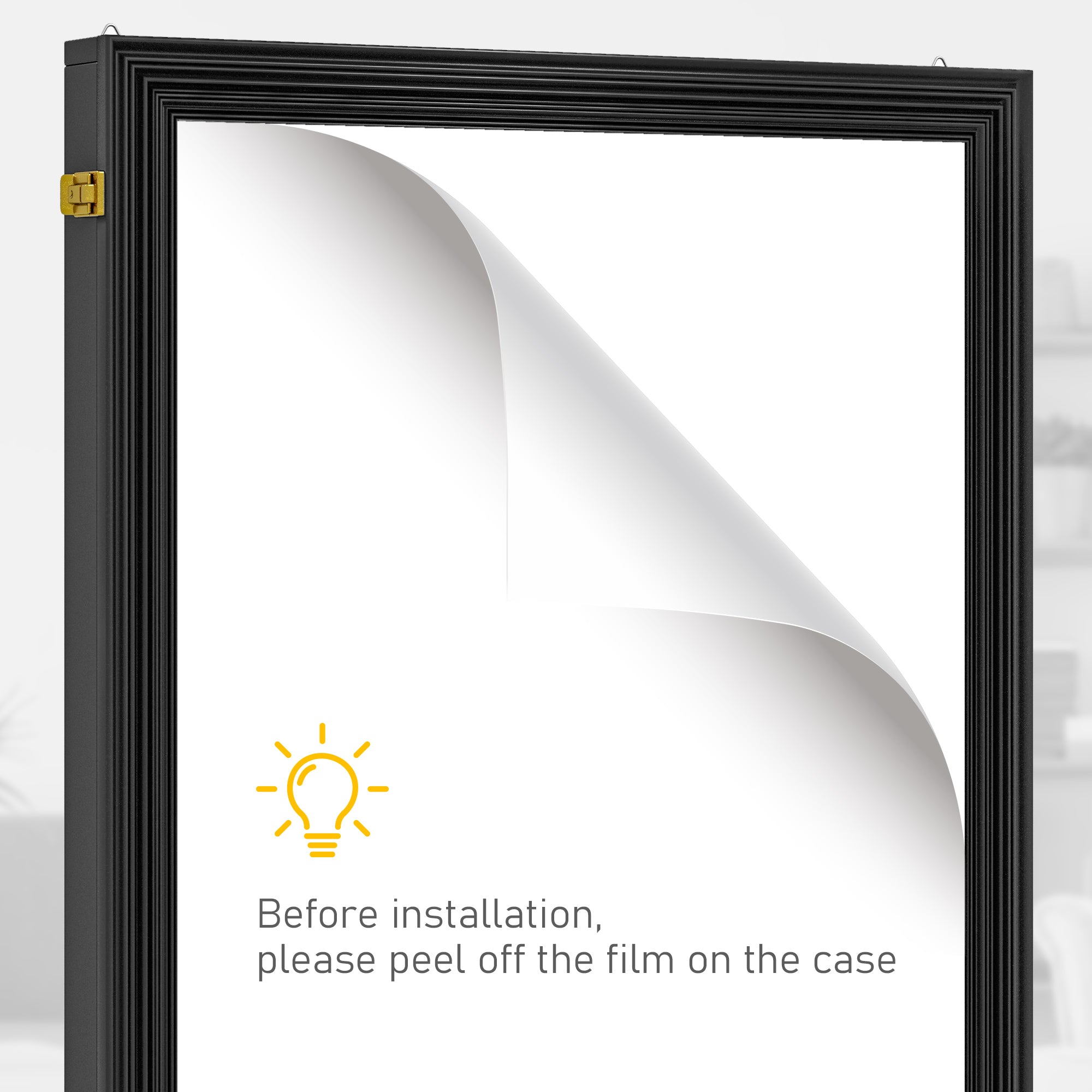 24" x 32" Acrylic Shadow Box Frame, UV-Resistant Jersey Display Case with T-shirt Hanger and 2 Keys, Black