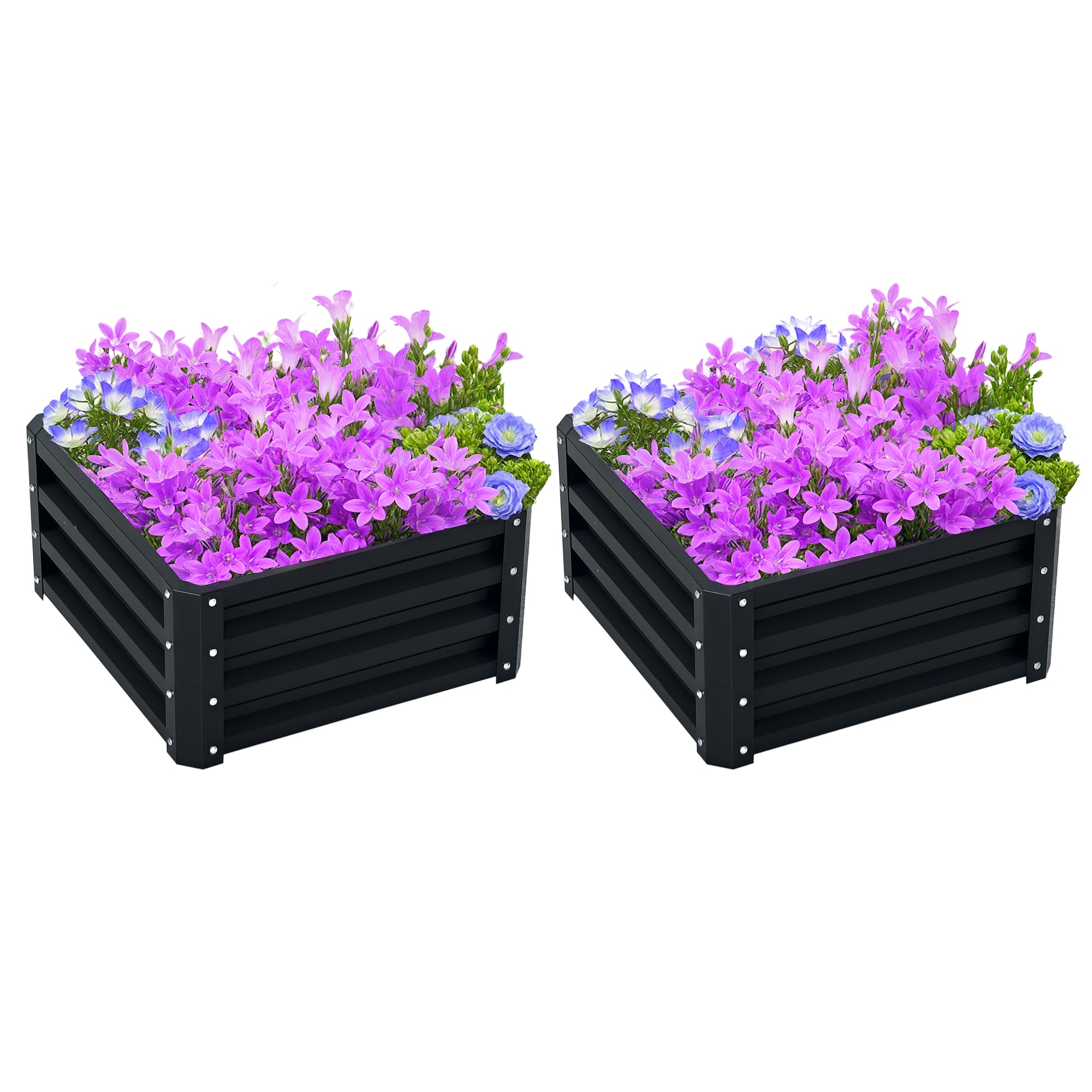 2pc 23.5" Elevated Herb & Vegetable Planting Box Kit w/ Versatile Uses, Dark Gray - Grey