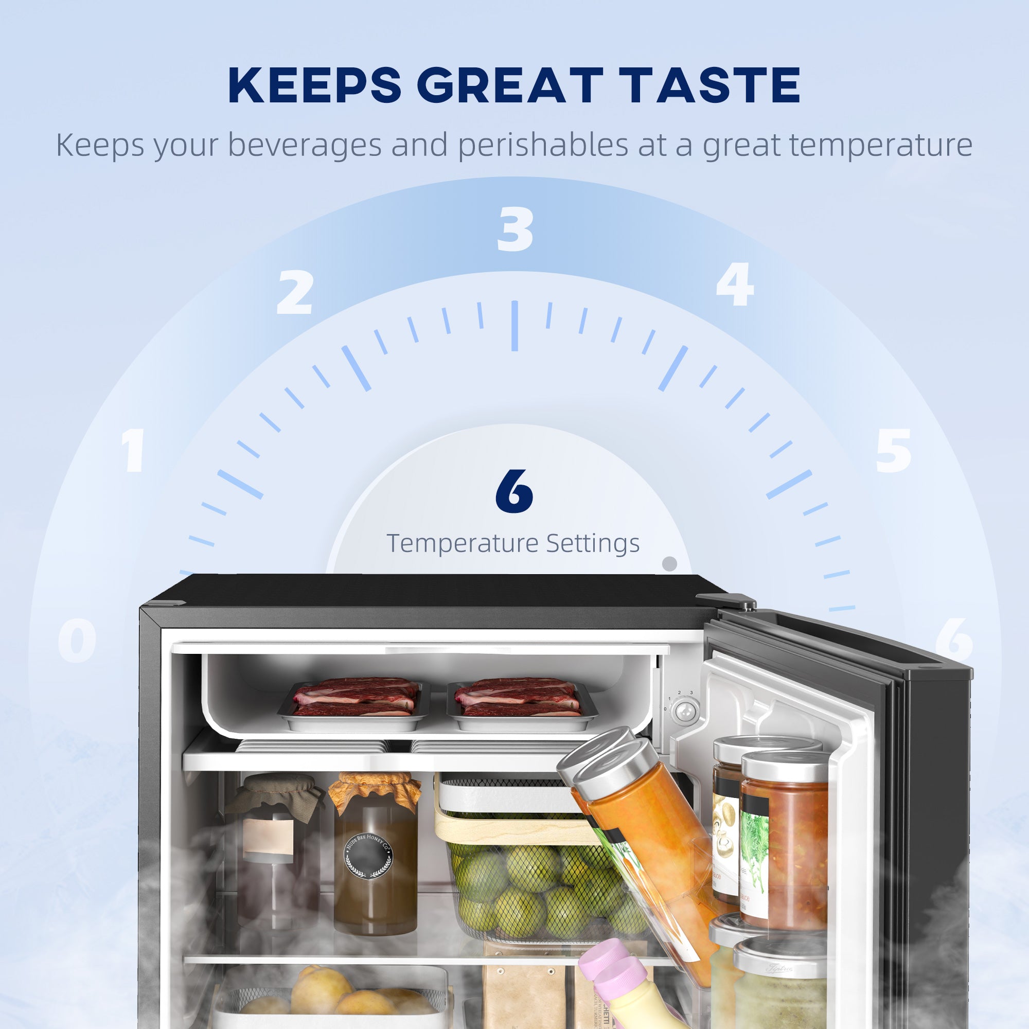 4.5 Cu.Ft Mini Fridge, Single Door Refrigerator with Freezer, Wheels, Adjustable Thermostat, Reversible Door, Black