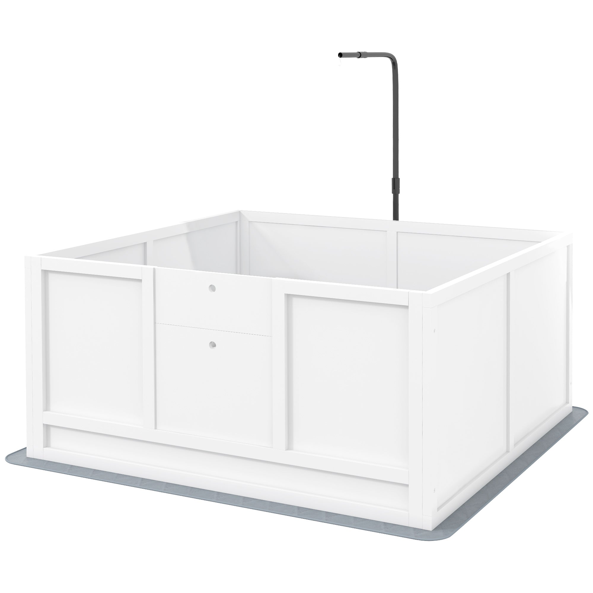 Whelping Box for Puppies with Pee Pad, Pig Rail, Adjustable Door for Small, Medium & Large Breed Dogs Birth, 41" x 39" - White
