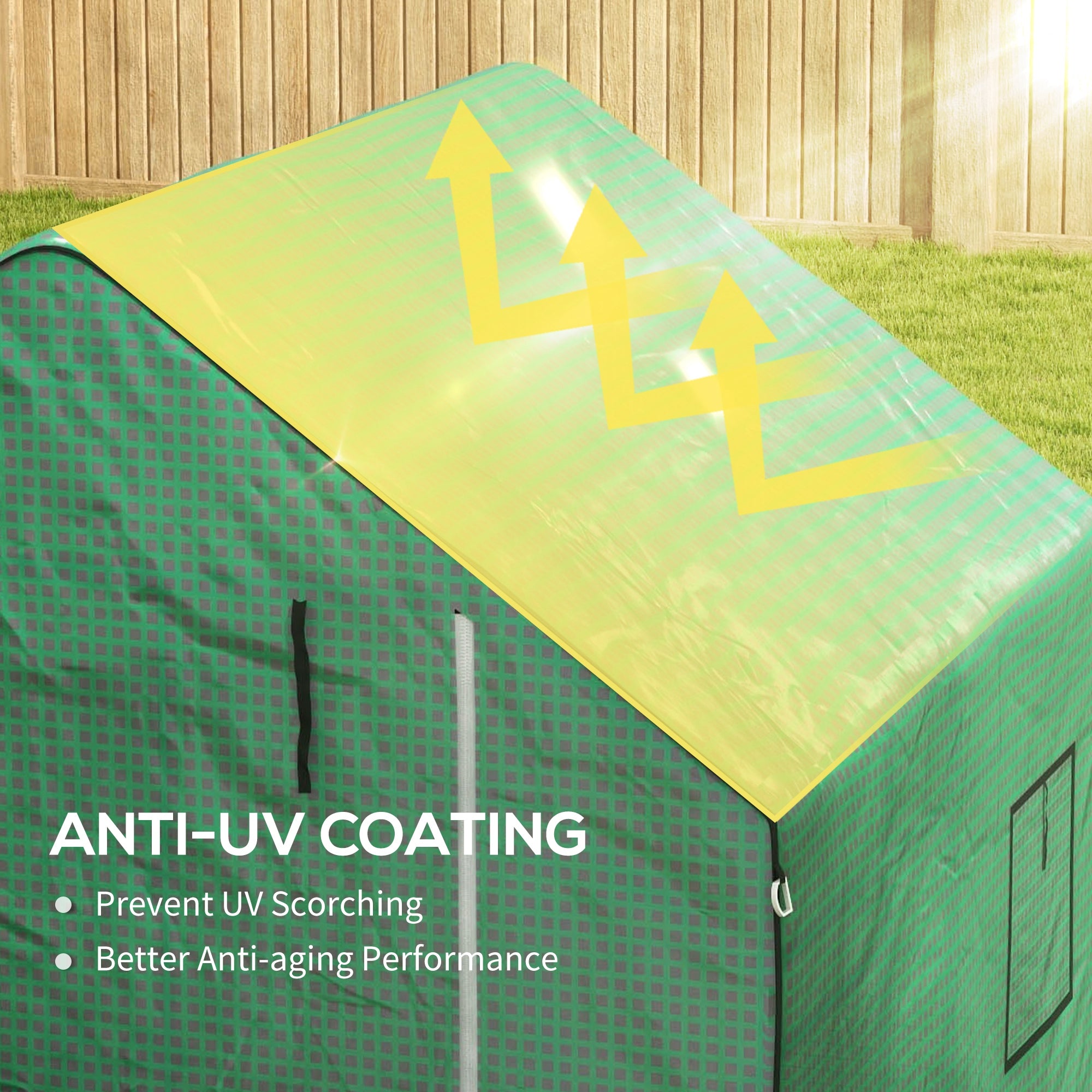 01-0472 Replacement Cover, 55" x 56.25" x 74.75" Walk-in Greenhouse Cover Reinforced Anti-Tear PE Hot House Cover, Green - Green - Image 5