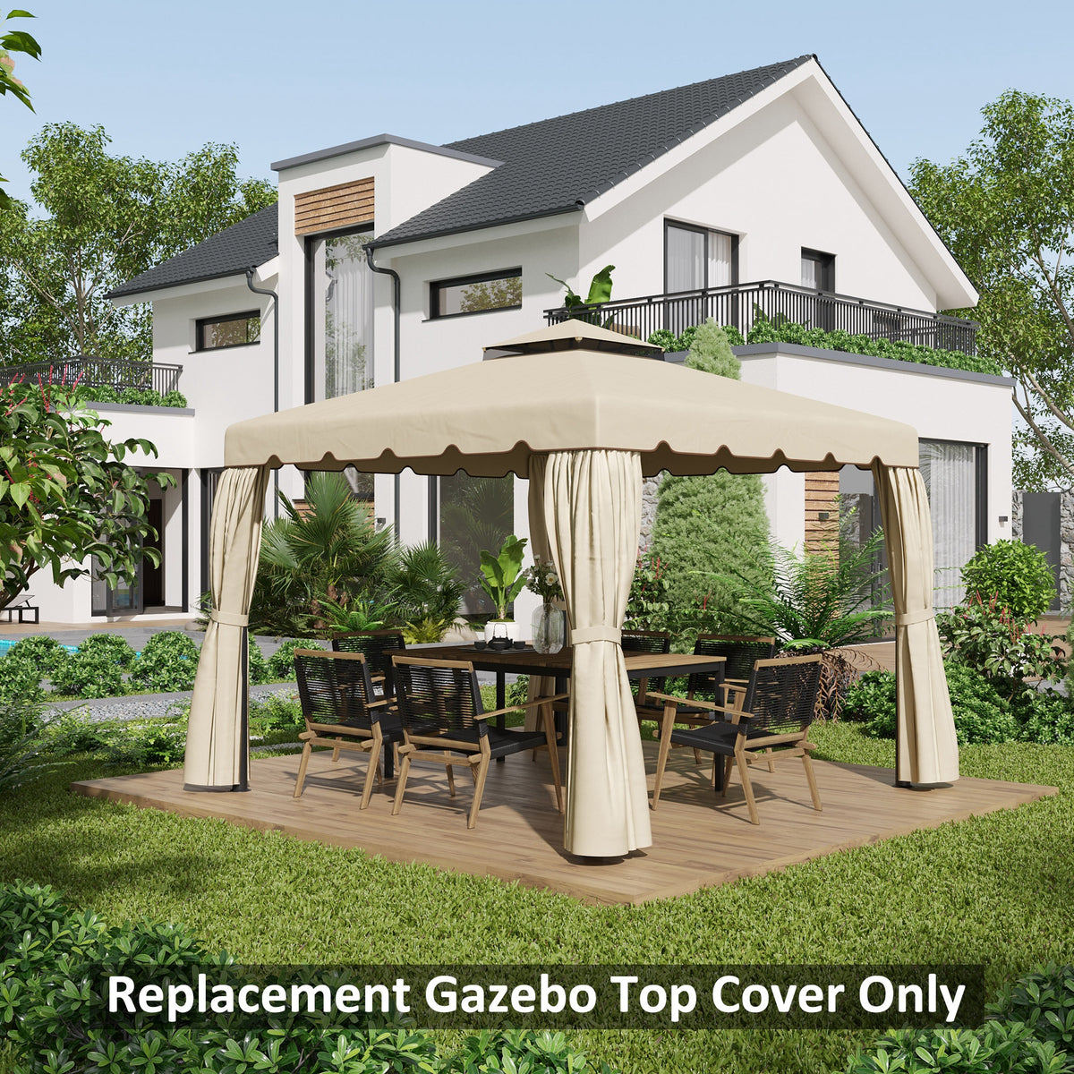 Model 84C-051 or 84C-269 10' x 10' Gazebo Replacement Canopy, Beige