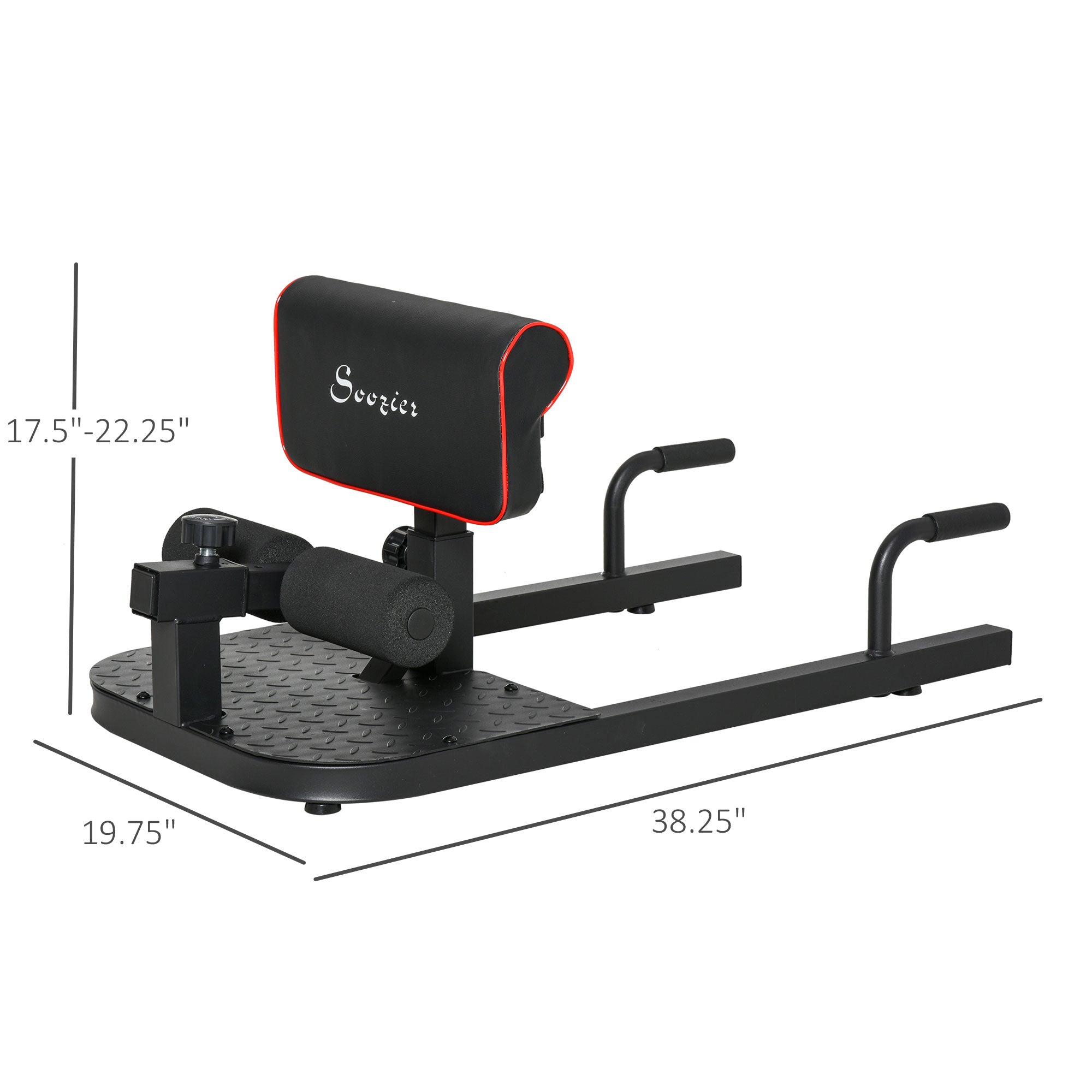 3 in 1 Padded Push Up Sit Up Squat Machine Home Gym Fitness Equipment, Black