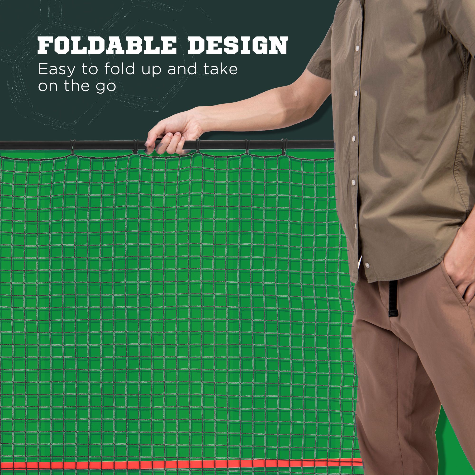Soccer Rebounder Net, Adjustable and Foldable Multi-Sport Training Bounce Back Net, Target Goal for Soccer Practice and Training, 8.5' x 6.5'