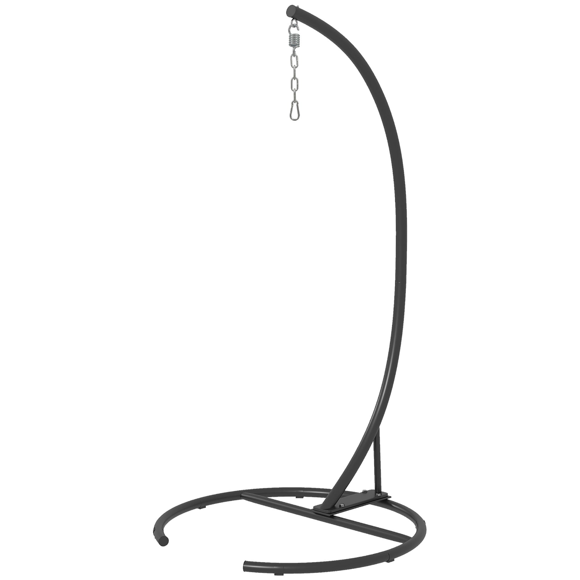 Hanging Hammock Chair Stand with Round Base, 40.2" x 76.8", Black