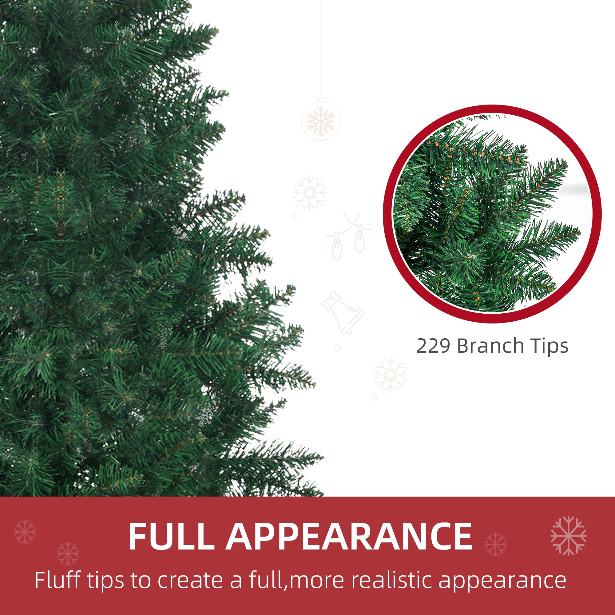 5' Artificial Half Christmas Trees with Auto Open, Steel Base, for Indoor Xmas Décor
