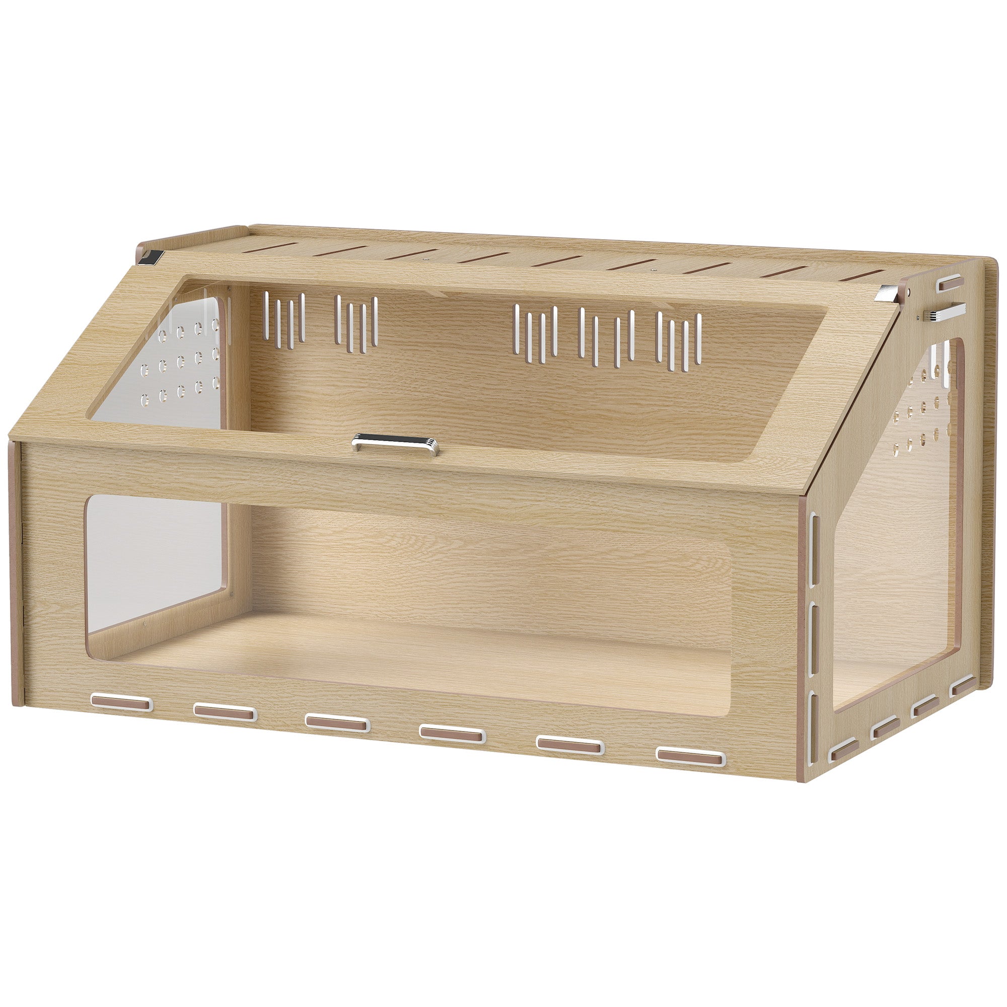 39 inch Hamster Cage Habitat with Acrylic Window & Openable Top for Dwarf Hamster, Gerbil, Guinea Pig, Rat, Oak - Oak