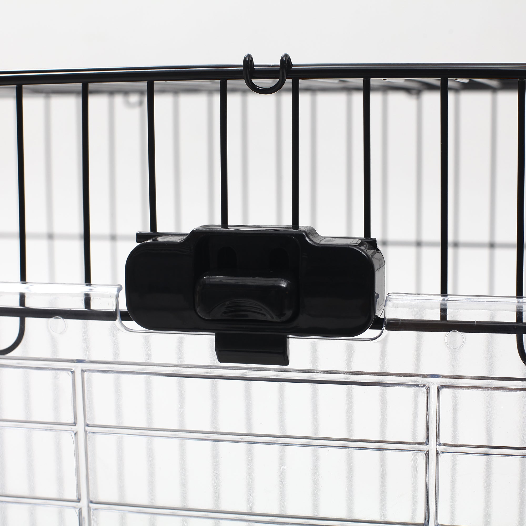 2-Level Small Animal Cage Rabbit Hutch with Wheels, Removable Tray, Platform and Ramp for Bunny, Chinchillas, Ferret, Black - Black - Image 8