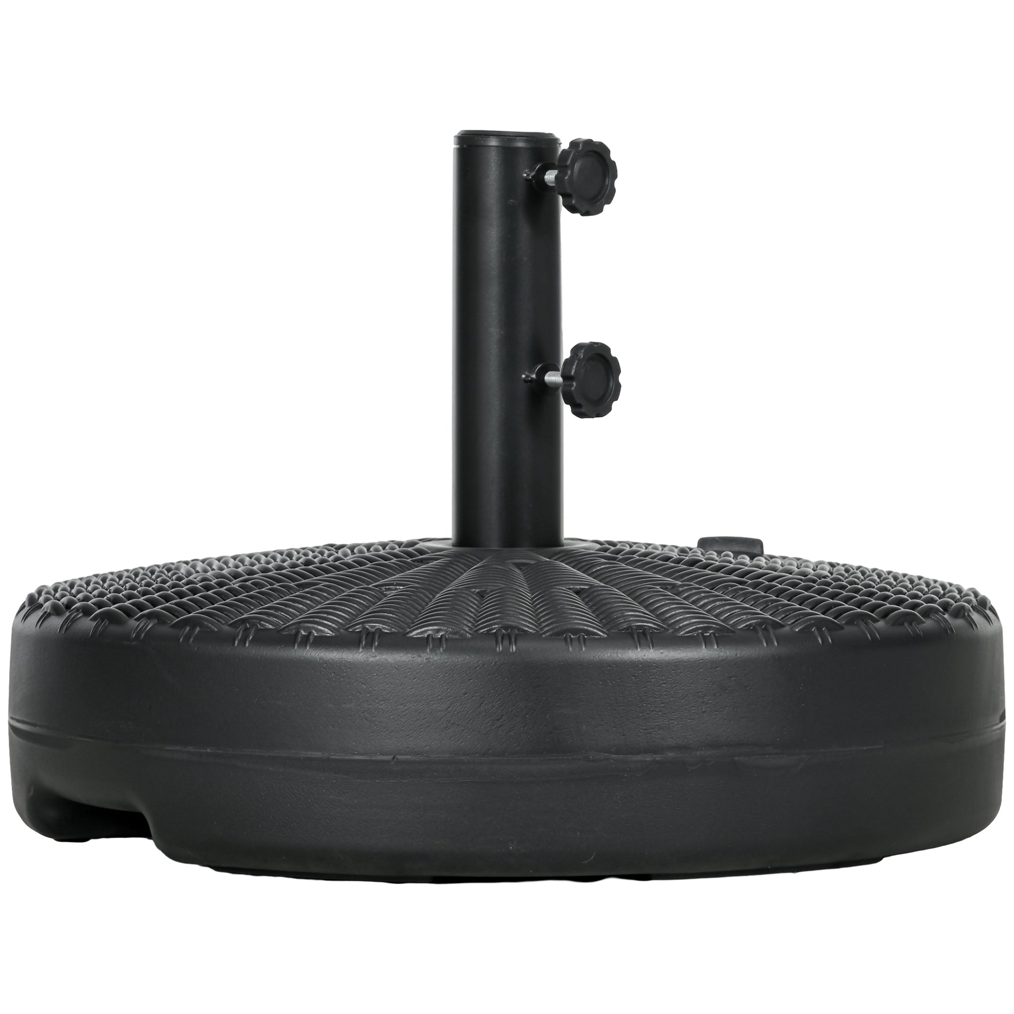 Umbrella Stand for 1.5" or 2" Umbrella Poles, Round Fillable Umbrella Base for Outdoor, Lawn, Deck, Black