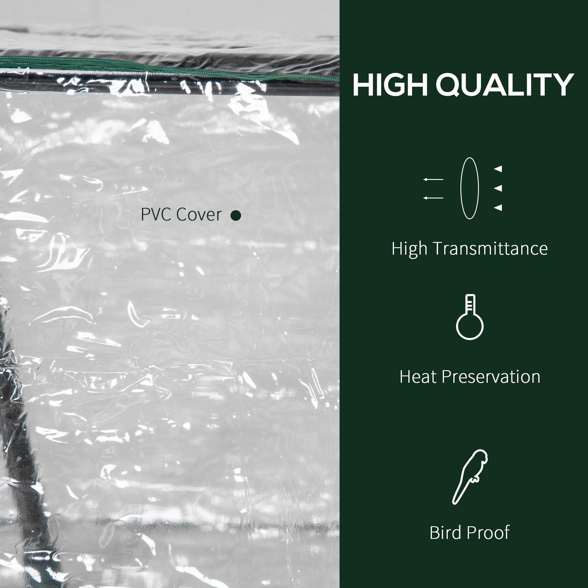 4' x 2' x 2' Portable Mini Greenhouse, Small Green House with PVC Cover, Roll-up Zippered Windows for Indoor, Outdoor Garden, Clear - Clear - Image 4