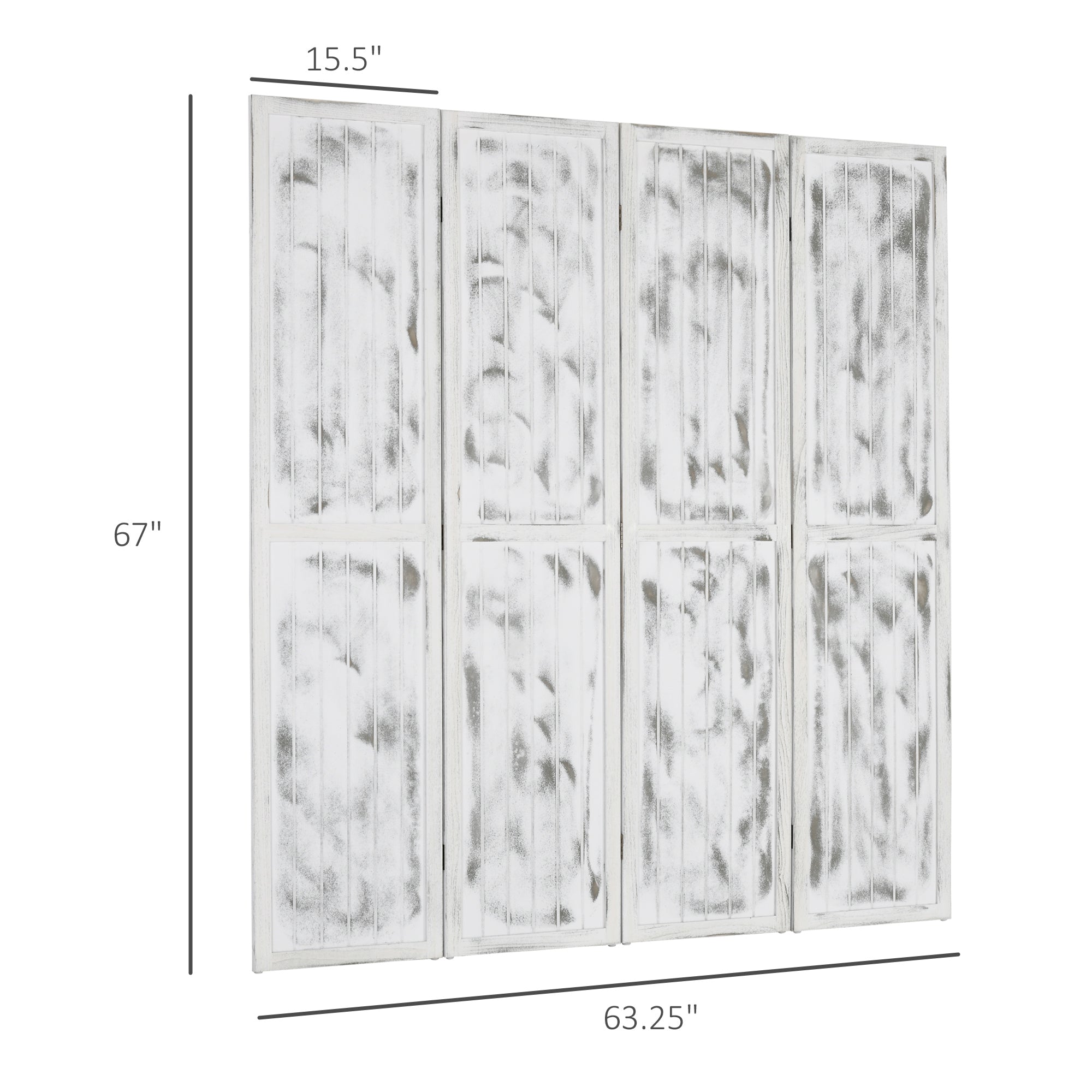 Screen Divider Room Divider Screen with Foldable Design for Indoor Bedroom Office 5.5' Rustic White