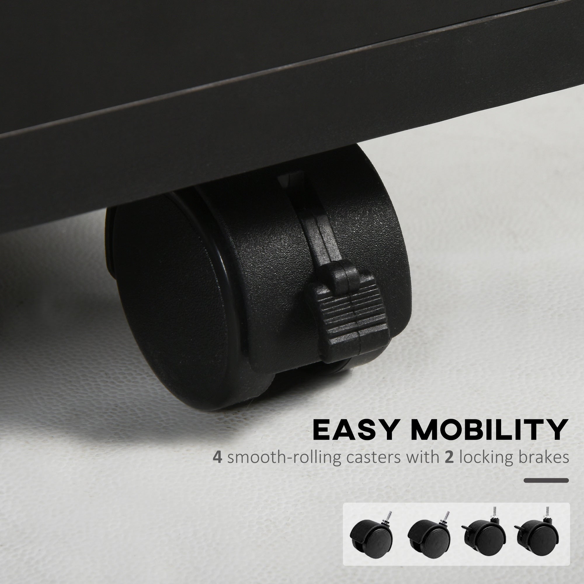 Mobile Storage Cabinet Organizer with Drawer and Cabinet, Printer Stand with Castors, Black