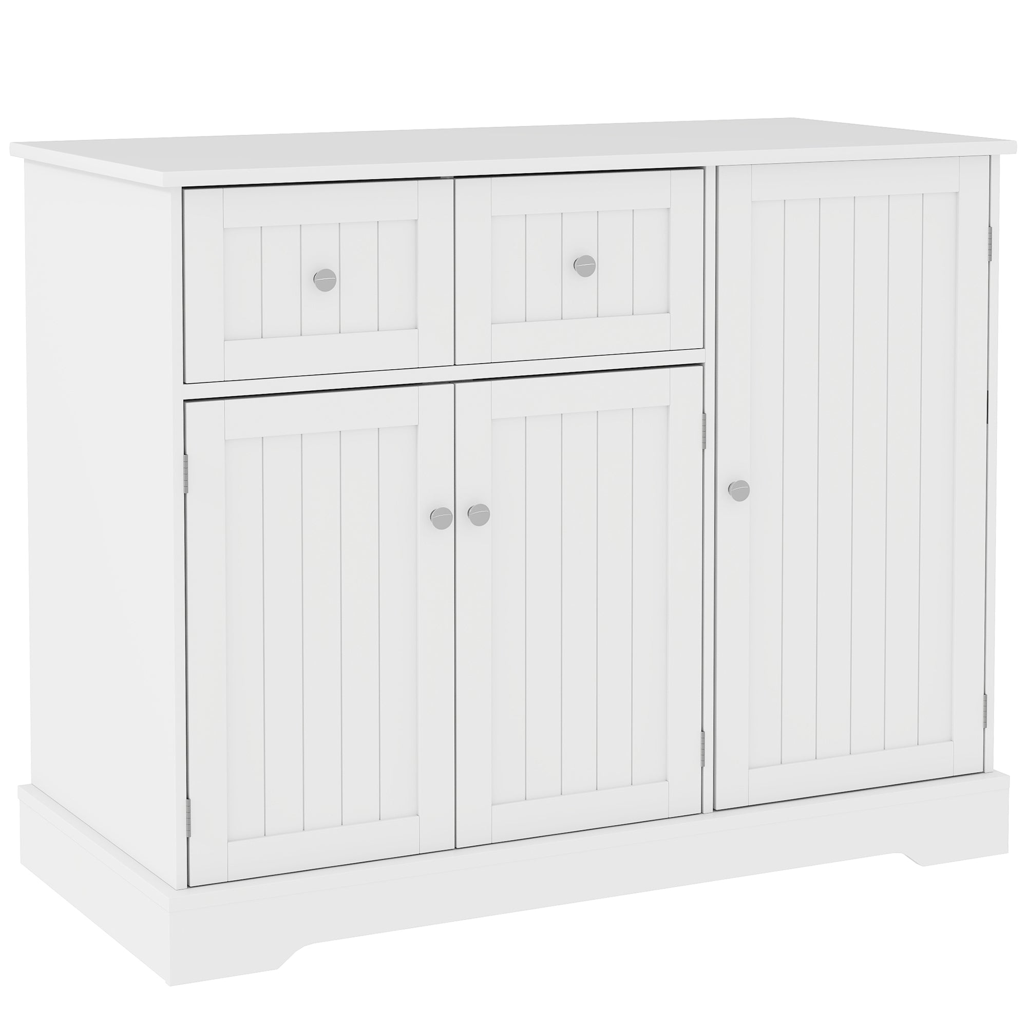 Cat Litter Box Enclosure with Drawers, Storage, Anti-tip Kit, 39" x 18" x 31.5", White - White