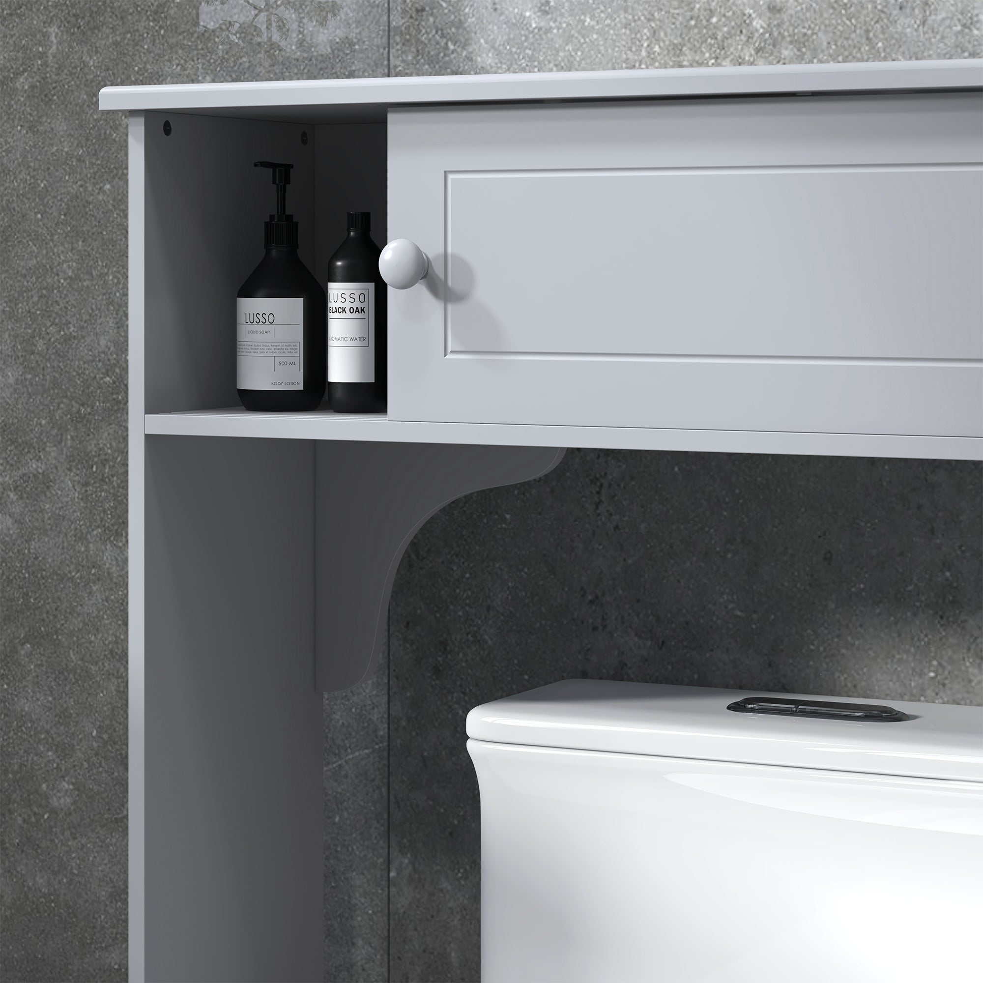 Over Toilet Bathroom Organizer, Freestanding Over the Toilet Storage Cabinet with Adjustable Shelves, Toilet Rack