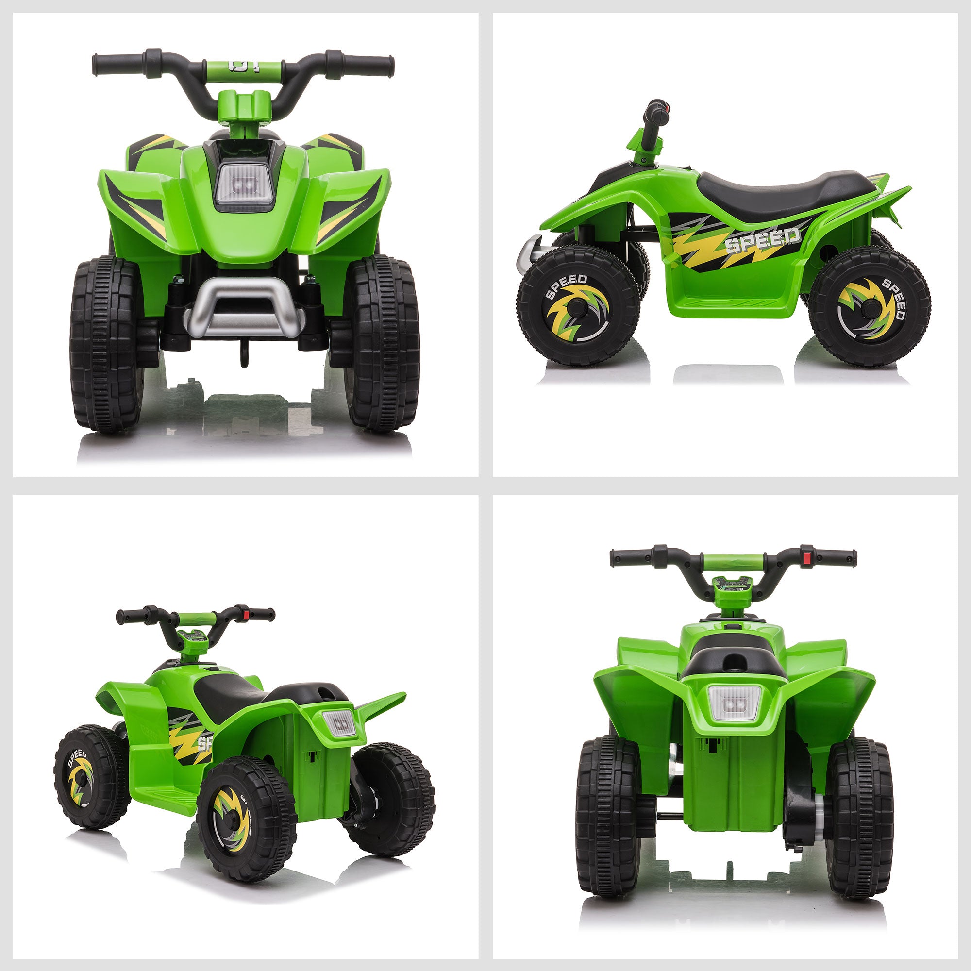 6V Kids ATV Ride on 4-Wheeler Car, Electric Quad Toy Battery Powered Vehicle with Forward/ Reverse Switch for 18-36 Months Old Toddlers, Green