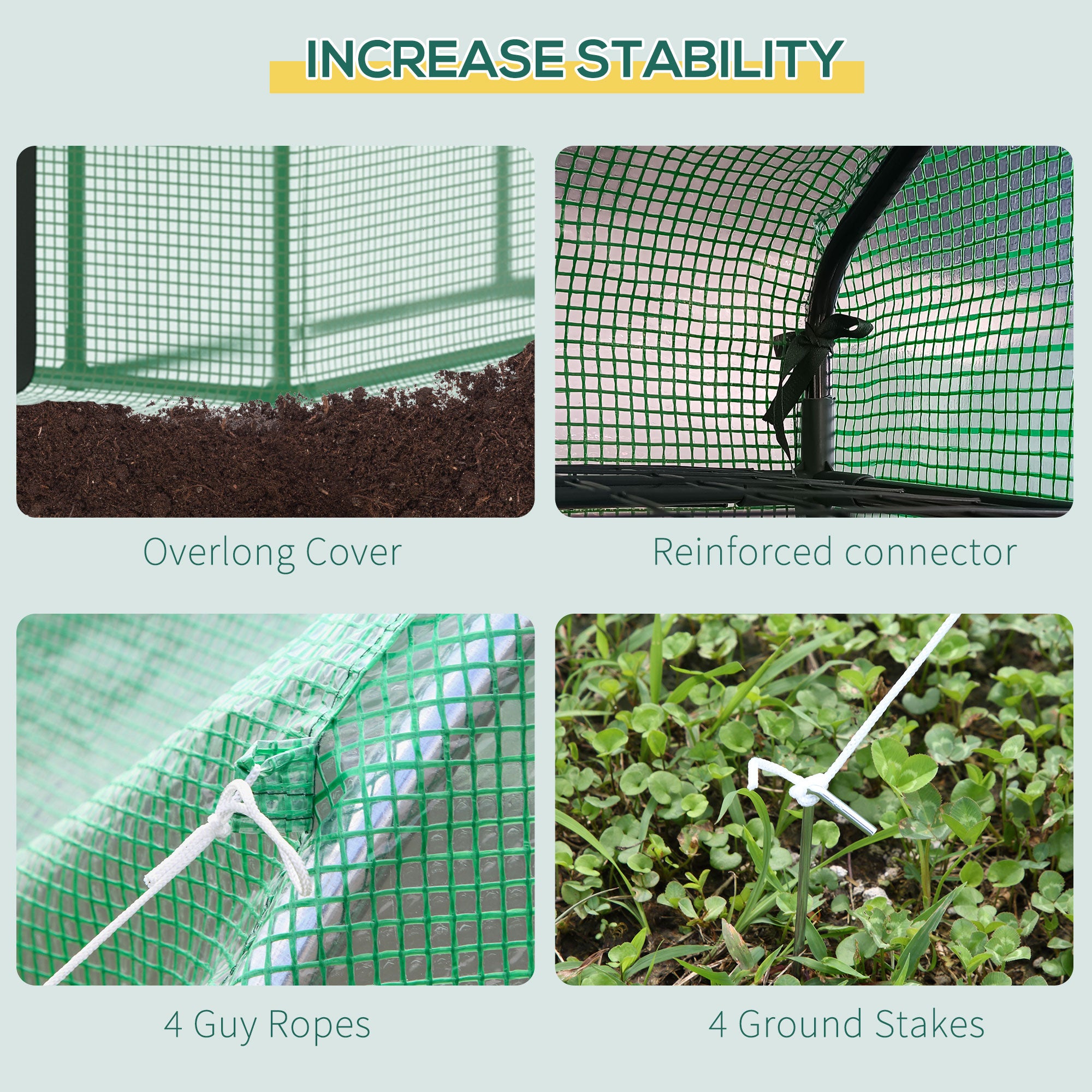 8' x 6' x 7' Temporary Greenhouse for Growing Flowers with Mesh Door & Windows Green - Green - Image 7