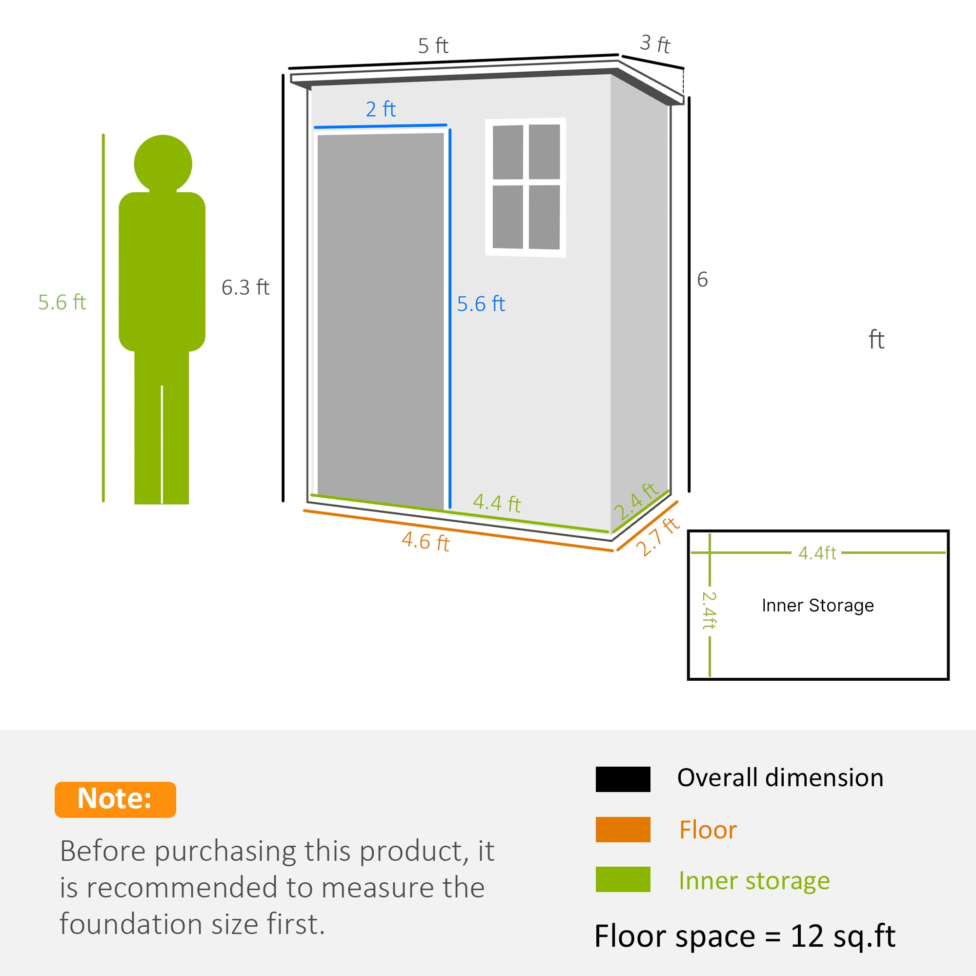 Resin Garden Shed, 5'x3' Outdoor Storage Shed with Lock, Window, Vent, Utility Tool Shed for Backyard, Patio, Gray - Gray - Image 3