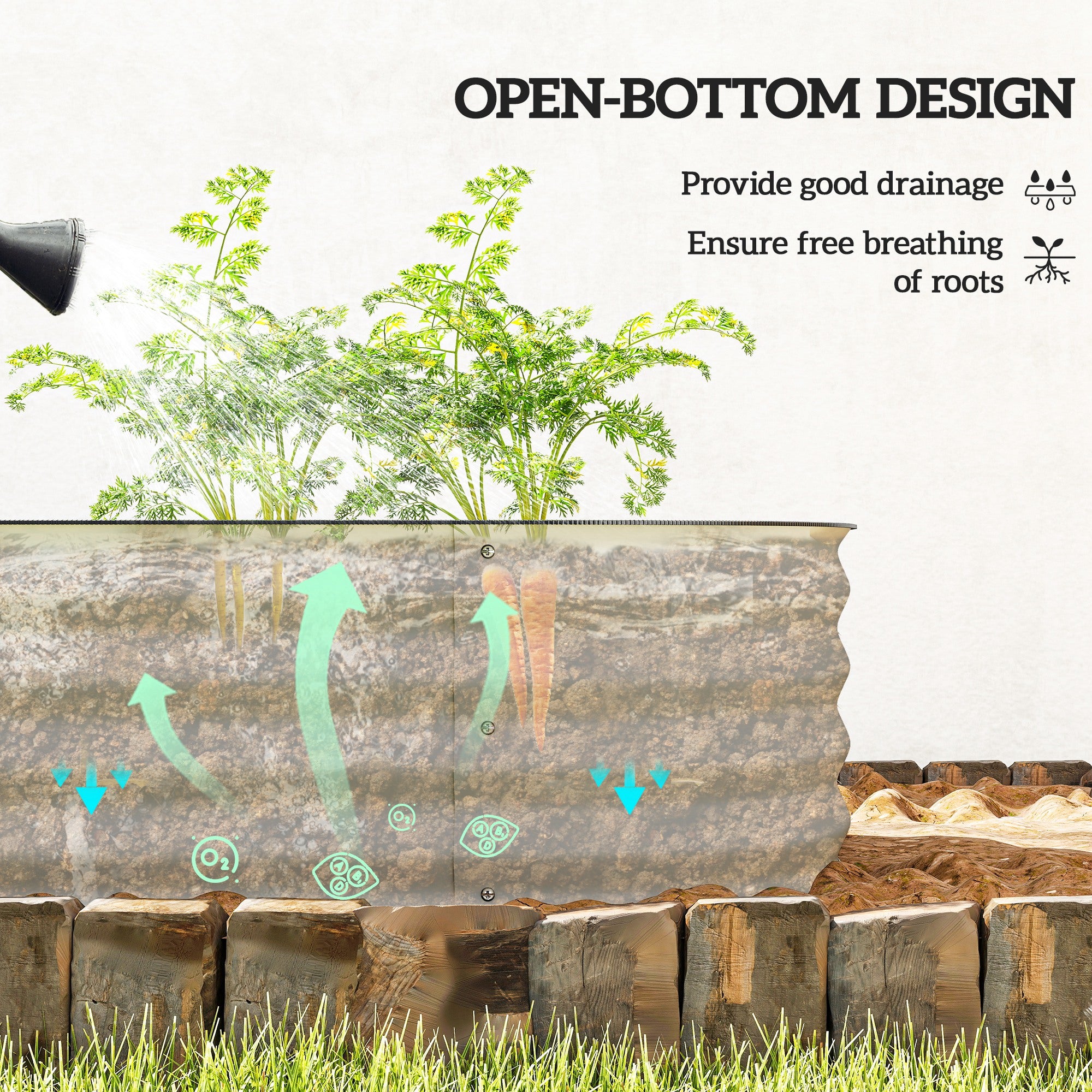 7.9' x 2' x 1' Galvanized Raised Garden Bed Kit, Metal Planter Box with Safety Edging, Cream - Cream White - Image 5