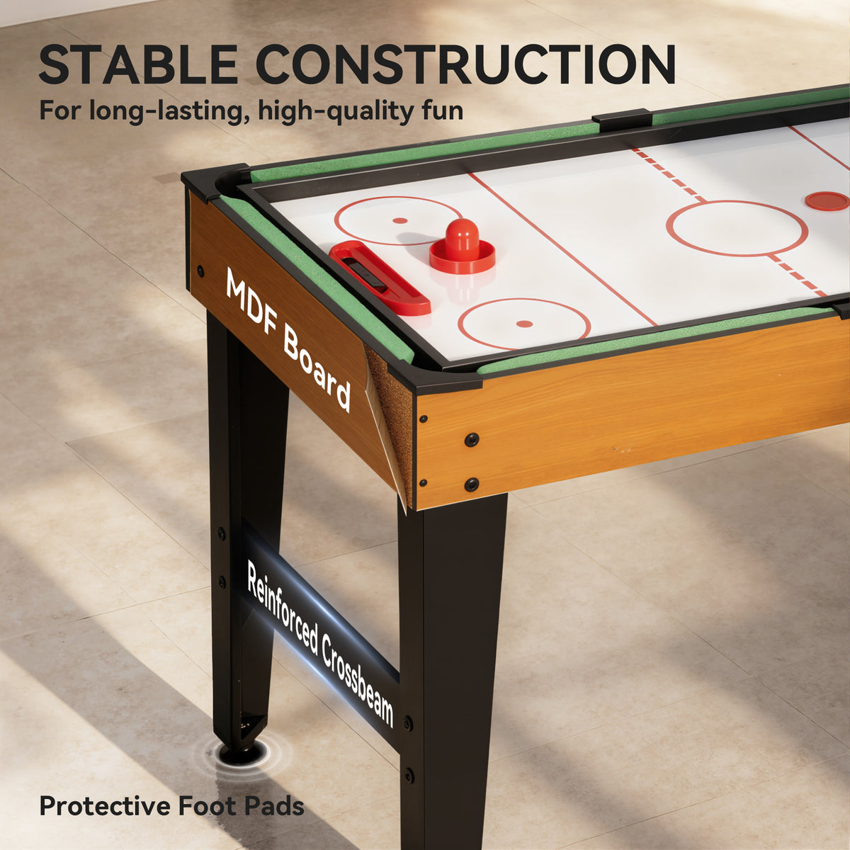 5-in-1 Multi Game Table, 53" Combo Table with Foosball, Pool, Ping Pong, Ice Hockey & Basketball, Game Room Sports Set