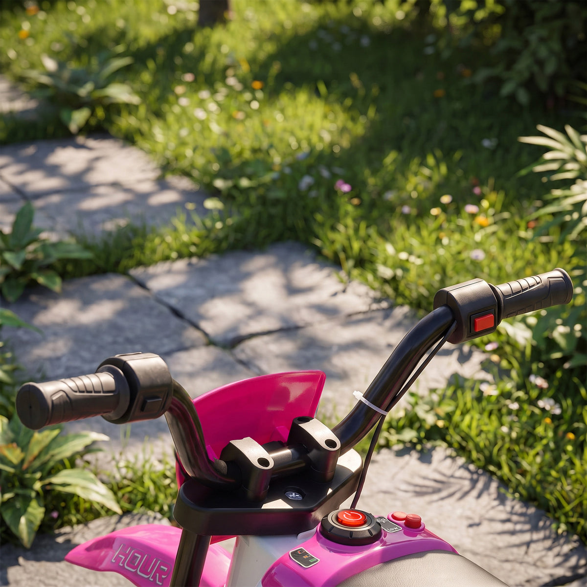 12V Kids Motorcycle with Dual Motors, Training Wheels, Rear Suspension, Soft Start, Max Speed 5 MPH, for 3-6 Years, Pink