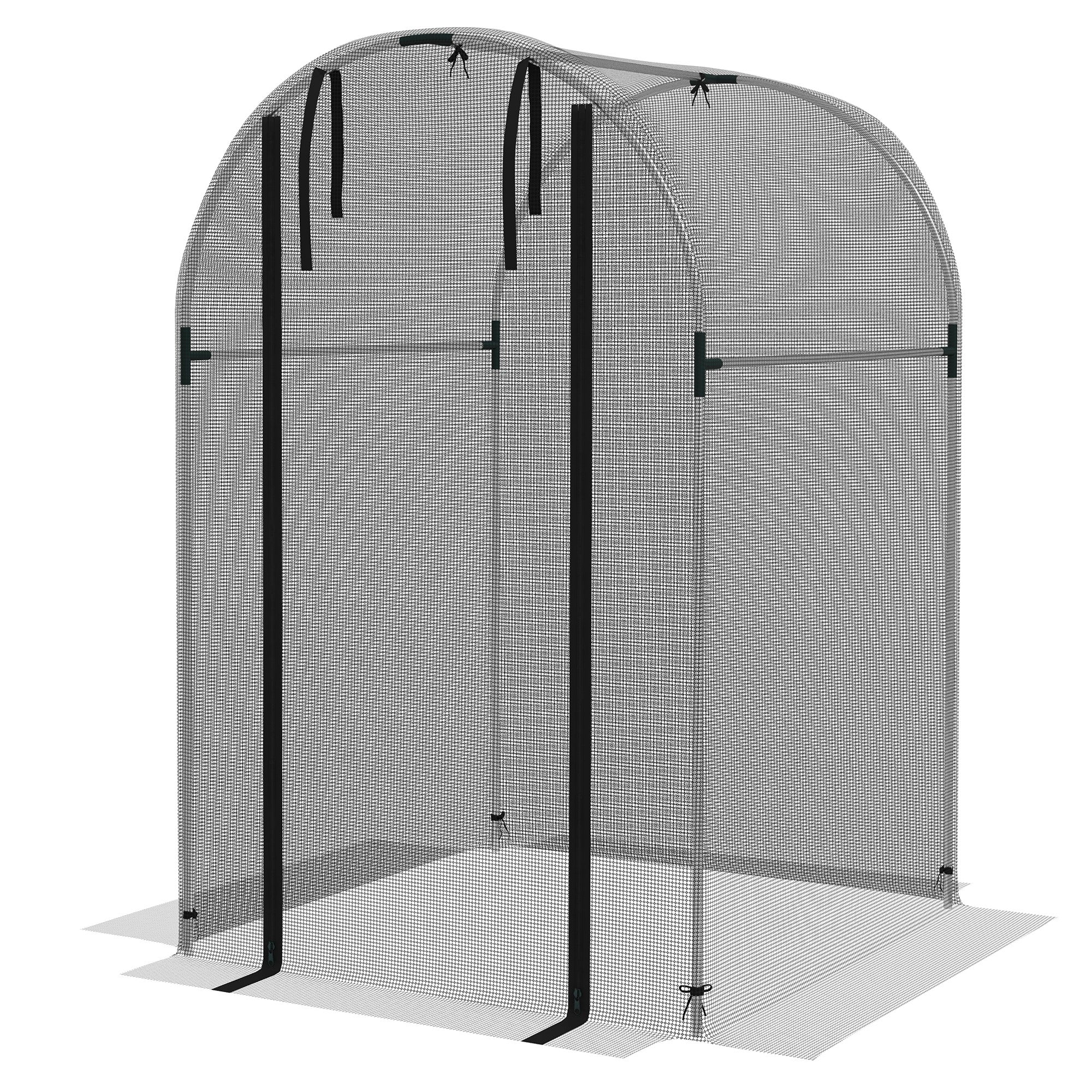 Galvanized Steel Crop Cage, Plant Protection Tent with Zippered Door, 4' x 4', Black - Black