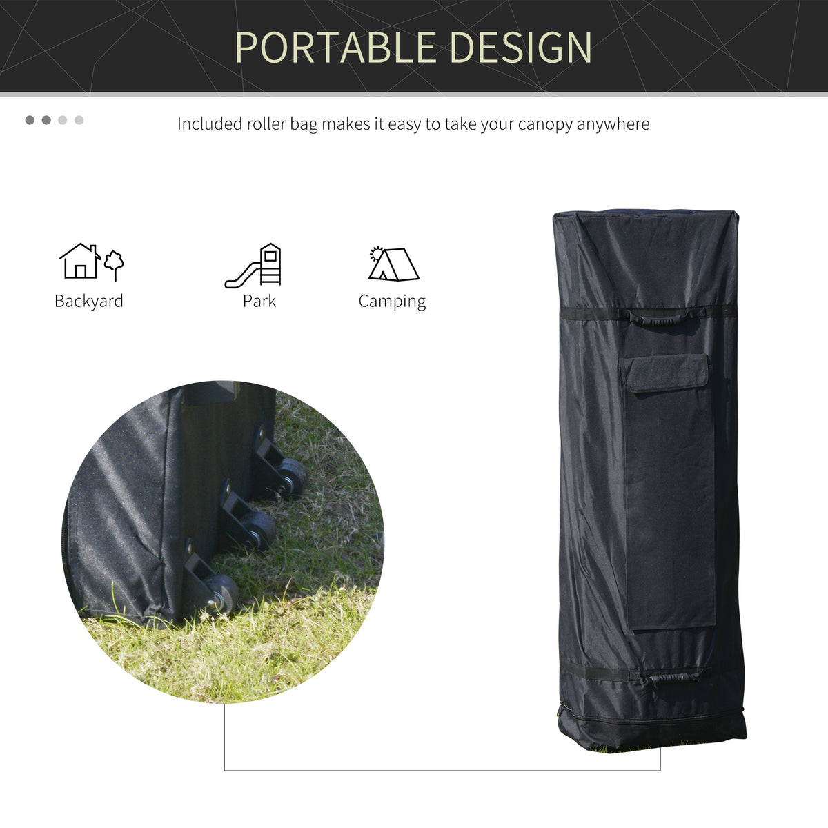10'x20' Aluminum Pop Up Canopy Tent, Upgraded Thicker Tube Instant Party Tent with Wheeled Bag, 2-Level Adjustable, XL Large Ground Stakes for Events Patio Backyard