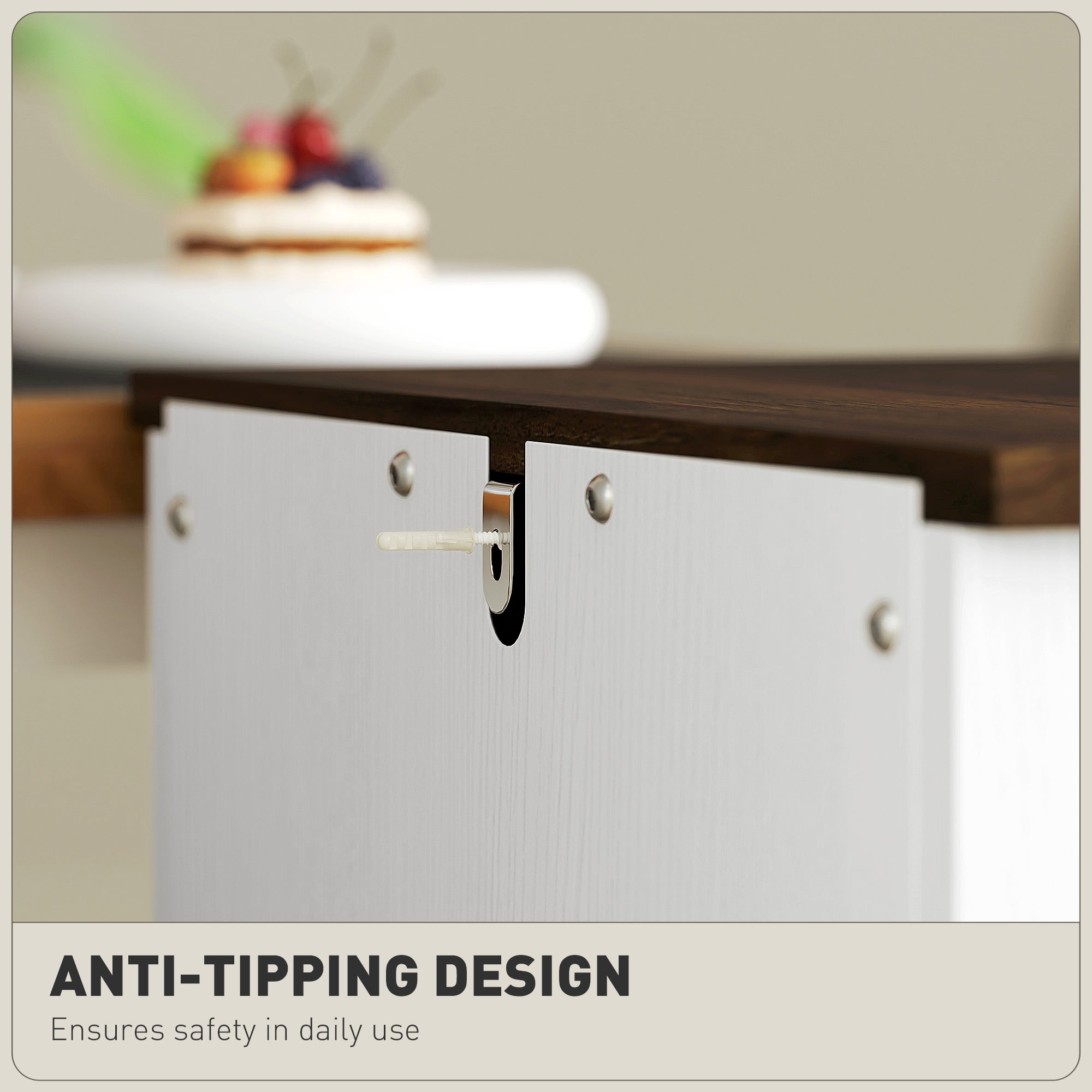 Vertical File Cabinet with 3 Drawers, Rustic Farmhouse Office Storage Cabinet for A4, Letter Size, Distressed White