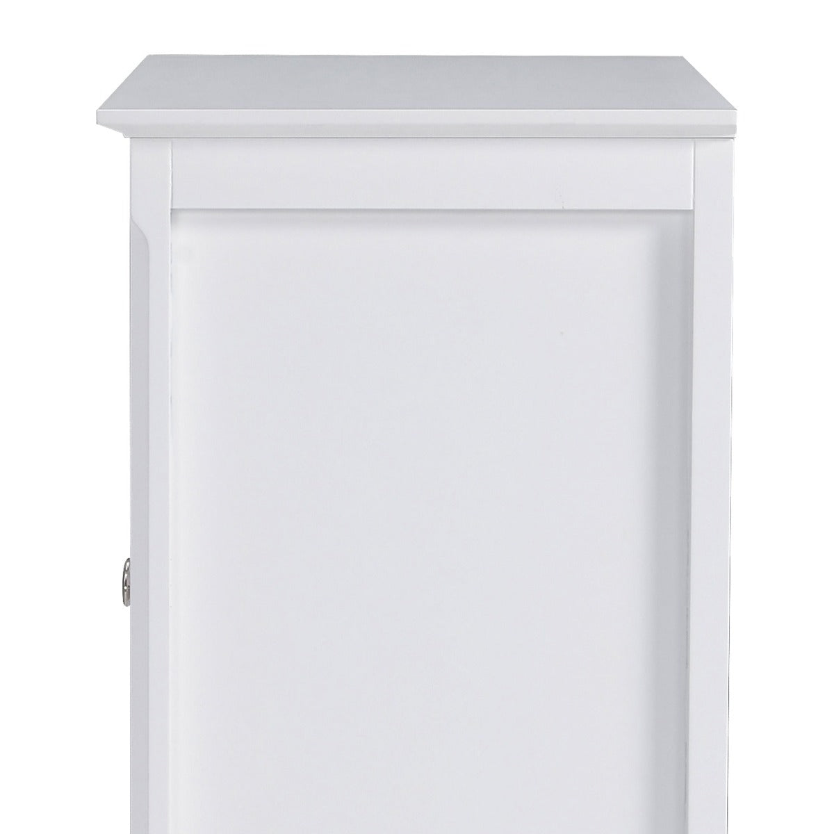 Sideboard Display Cabinet with Double Framed Glass Doors, 2 Adjustable Shelves, and Elevated Base, White