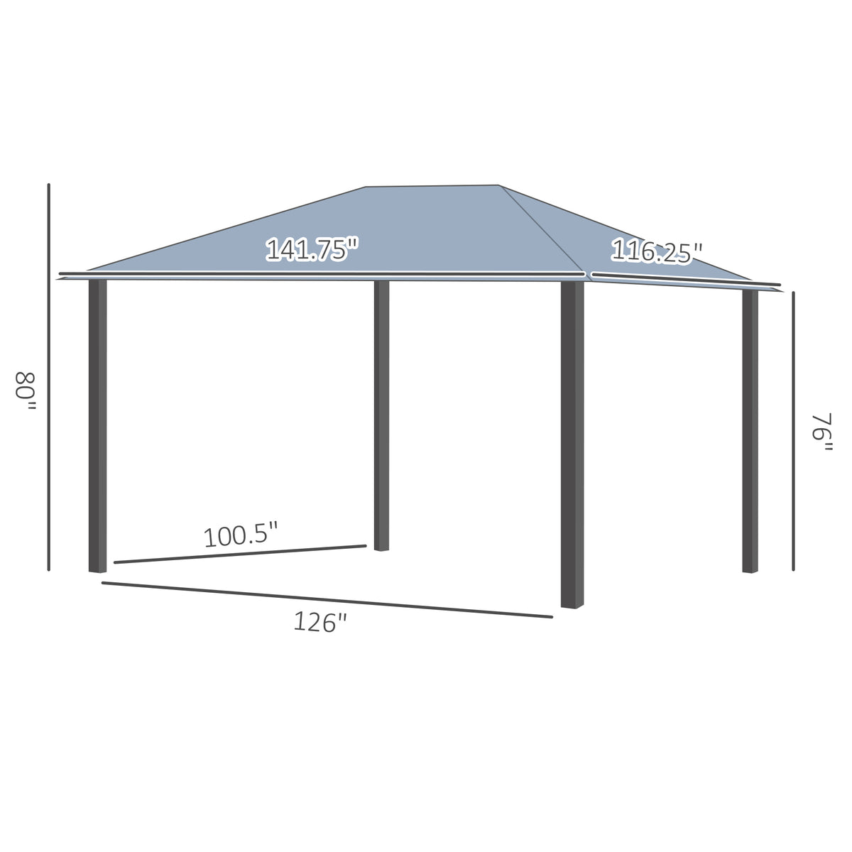 10' x 12' Hardtop Gazebo Canopy with Polycarbonate Roof, Aluminum Frame, Permanent Pavilion Outdoor Gazebo with Netting, for Patio, Garden, Backyard, Deck, Lawn, Gray, Brown