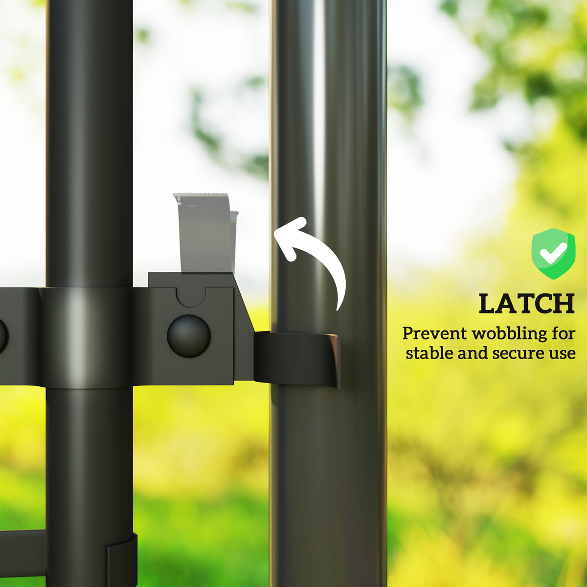 Garden Gate Chain Link Fence Gate, Galvanized Steel Garden Door for Yard Entrance Way, 47.2 x 70.9 in., Black