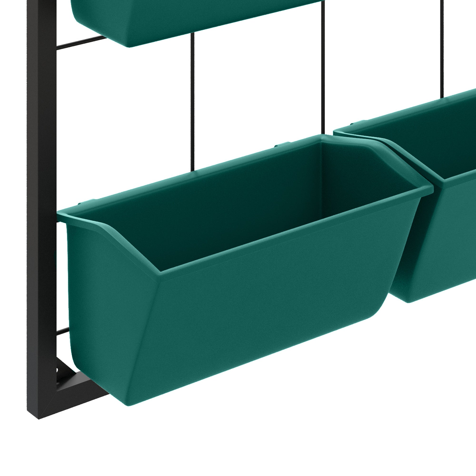 3-Tier Hanging Planter with 6 Pots for Indoor and Outdoor Use, Wall Planter, Self Draining & Wall Mounted, Green - Green - Image 8