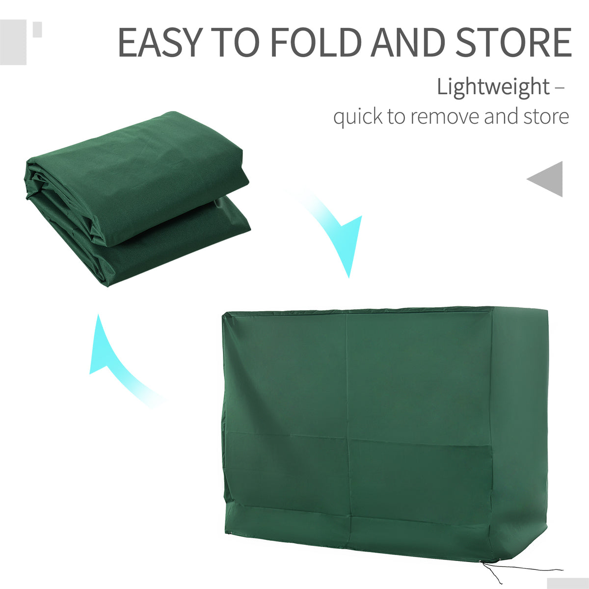 600D Oxford 3-Seater Patio Swing Cover Outdoor Swing Chair Cover Rain Protection Waterproof Anti-UV, Dark Green