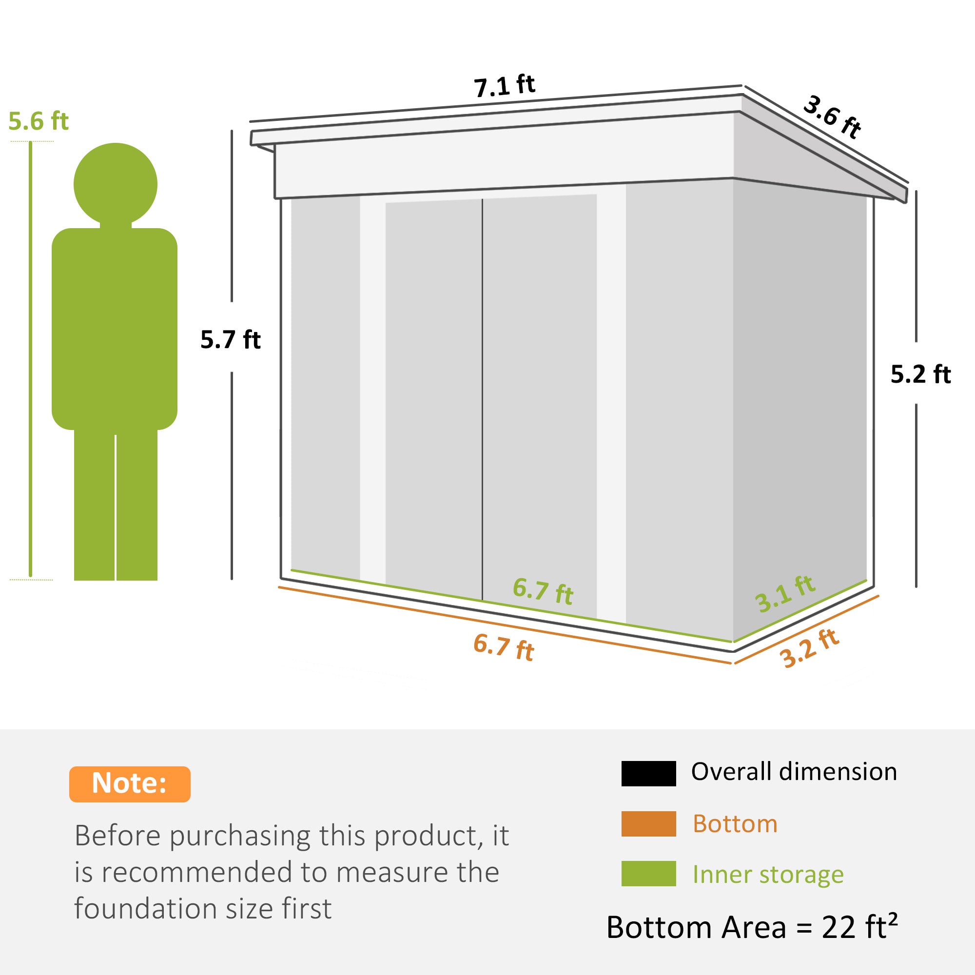 7' x 4' Metal Garden Shed, Backyard Tool Storage Shed with Dual Locking Doors, 2 Air Vents and Steel Frame, Light Gray - Light Gray - Image 3