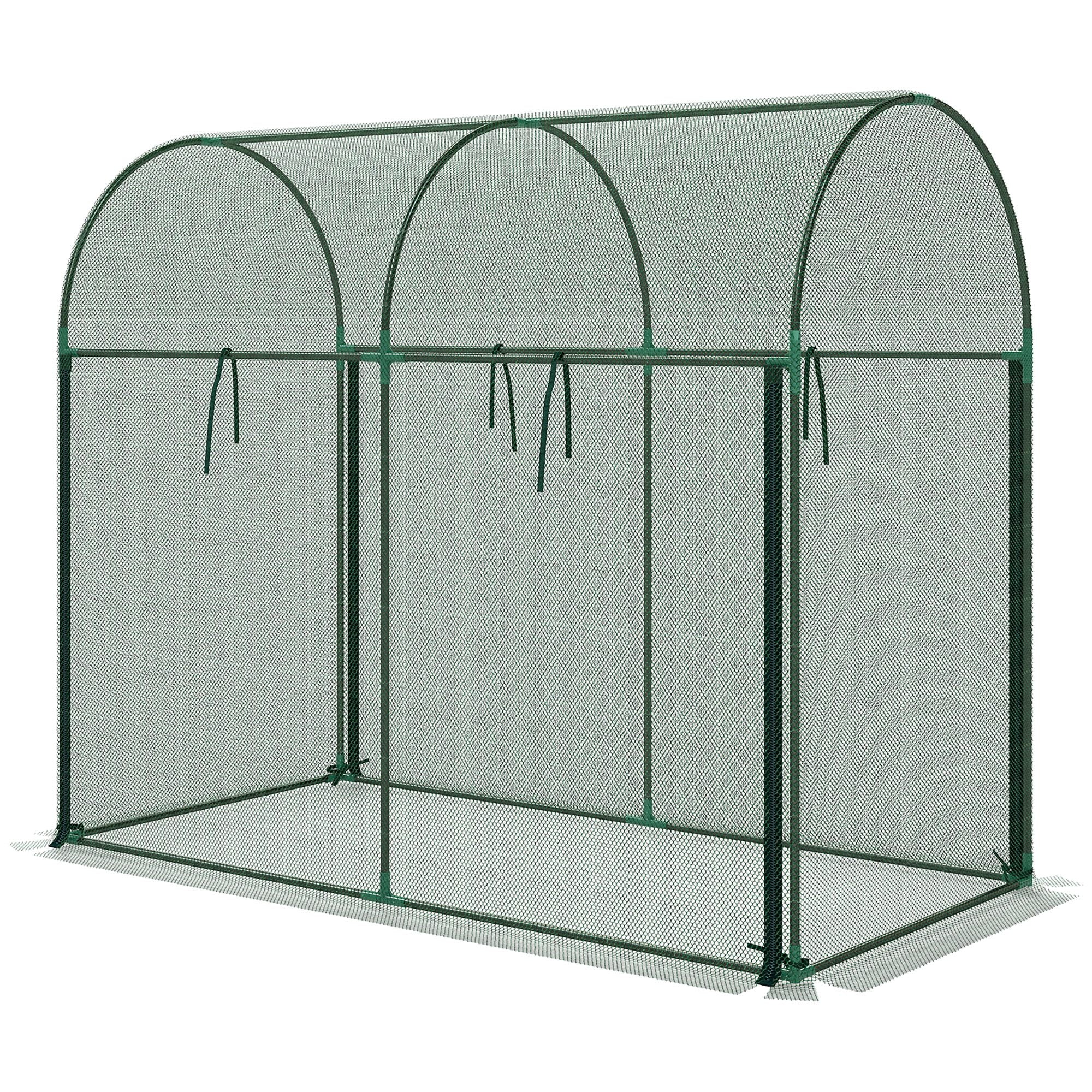 Crop Cage, 6' x 3' x 5' Large Plant Protection Tent with Zippered Door, Outdoor Garden Cage, Green - Green