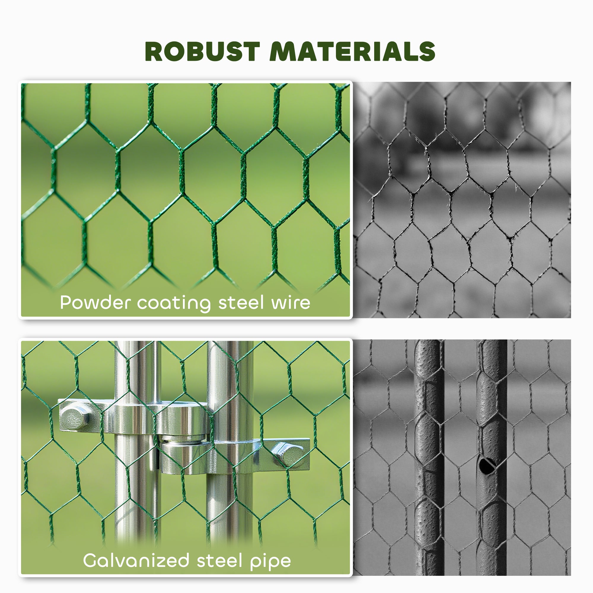 Metal Chicken Run w/ Waterproof & Anti-UV Cover, Feeding Door, Hanging Feeder, for 18-24 Chickens, 9.8' x 19.7' x 6.4' - Silver - Image 7