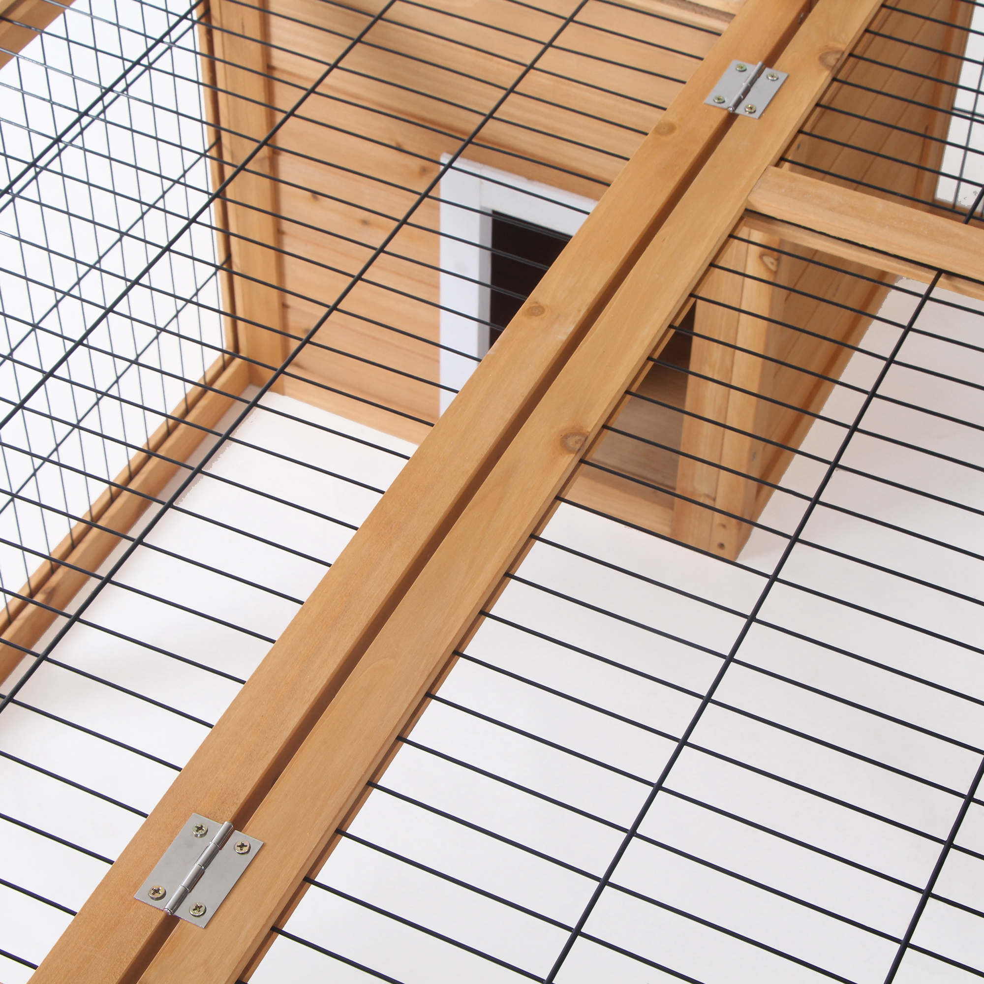 Rabbit Hutch, Waterproof Rabbit House for Small Animals, Natural - Natural Wood - Image 8