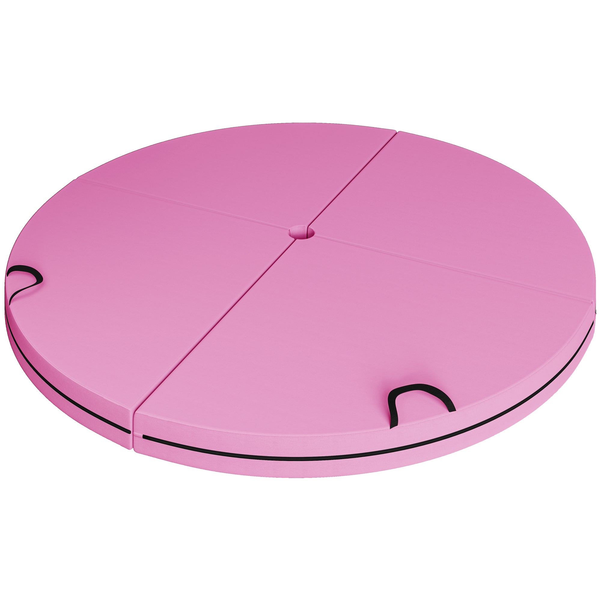 Foldable Crash Mat, Pole Padding with Carrying Handles and EPE Foam for Dance Training and Exercise, Pink
