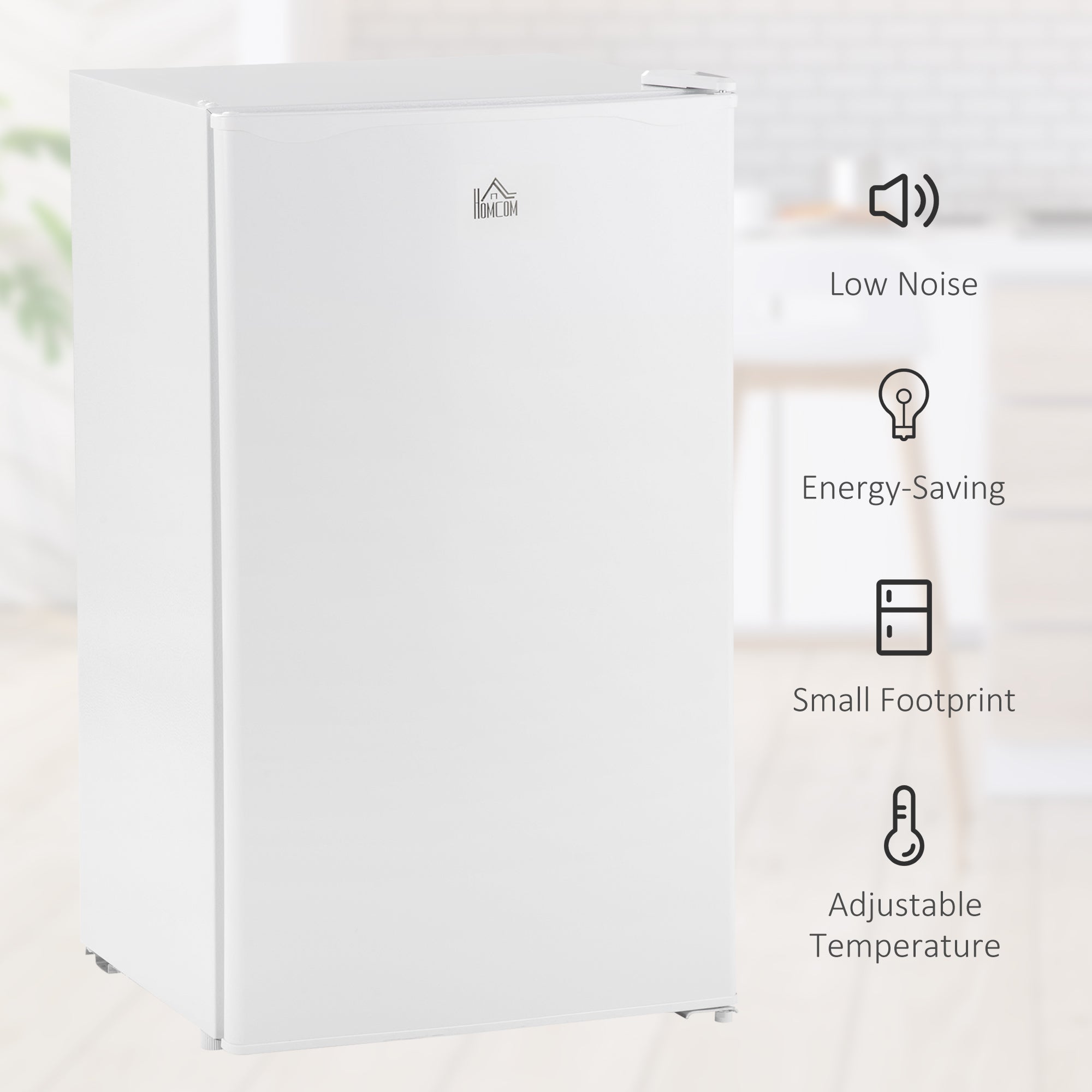 Mini Fridge with Freezer, 3.2Cu.Ft Compact Refrigerator with Adjustable Shelf, Mechanical Thermostat and Reversible Door for Bedroom, Dorm, White