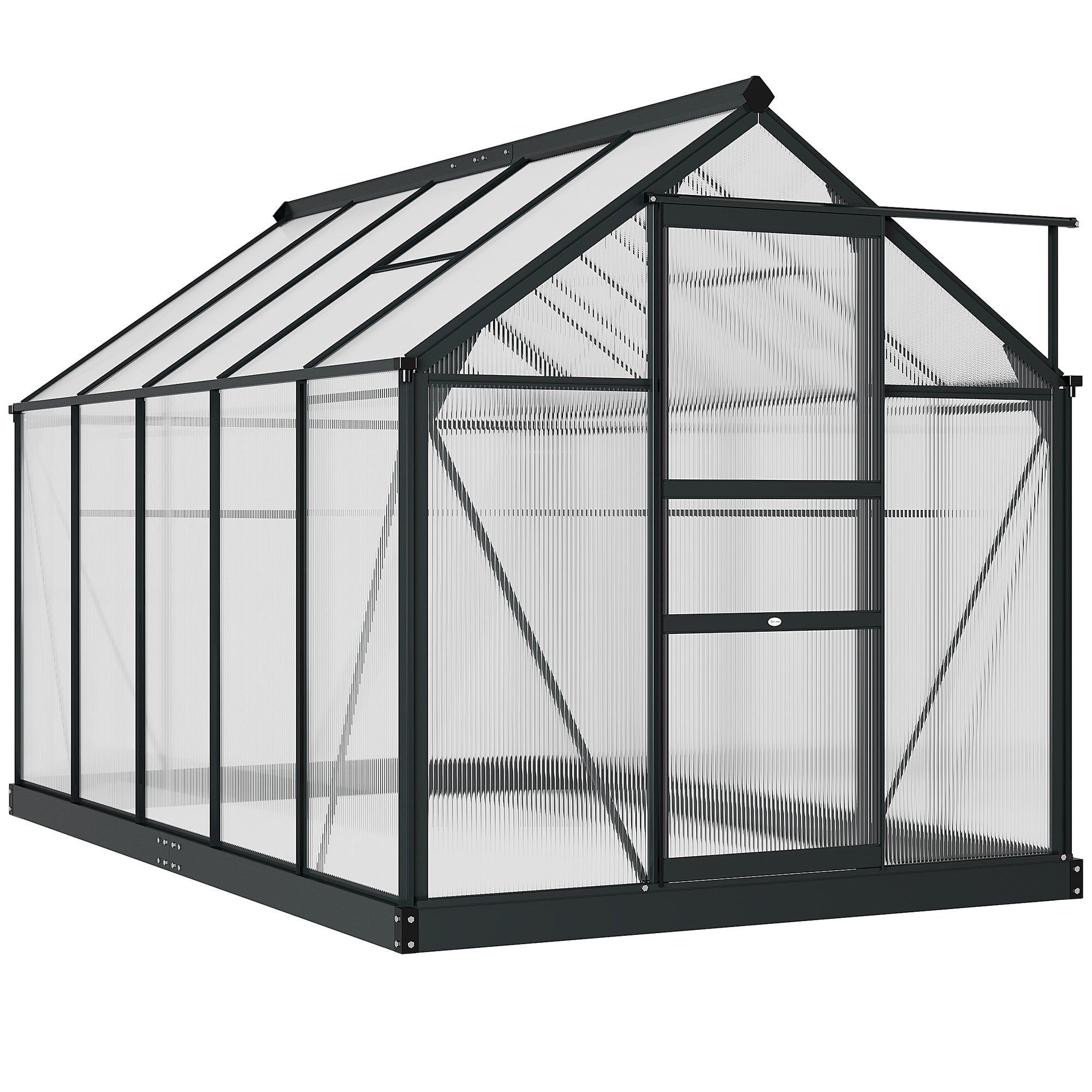 6.2' x 10.3' x 6.6' Outdoor Greenhouse with Walk-in Vent Door for Backyard Garden Gray - Gray