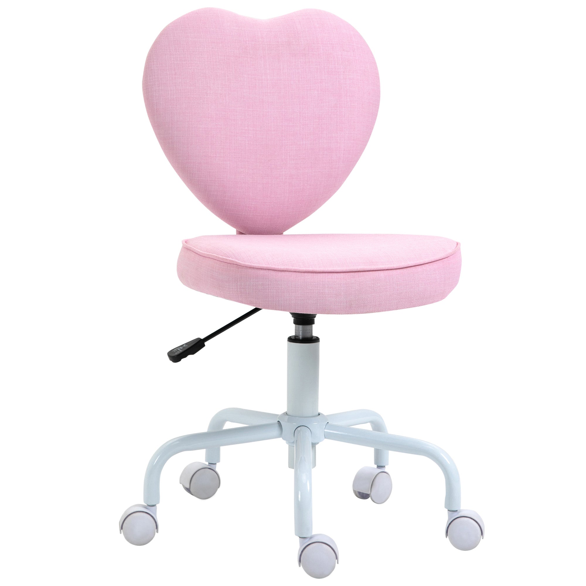 Heart Love Shaped Back Design Office Chair with Adjustable Height, Pink