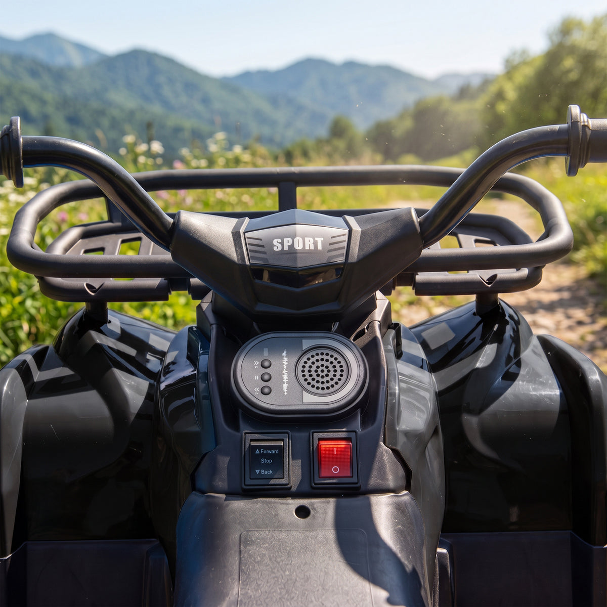 12V Ride on ATV, 4 Wheeler for Kids with Dual Motors, Soft Start, Battery Display, Music, Lights for 3-8 Years, Black