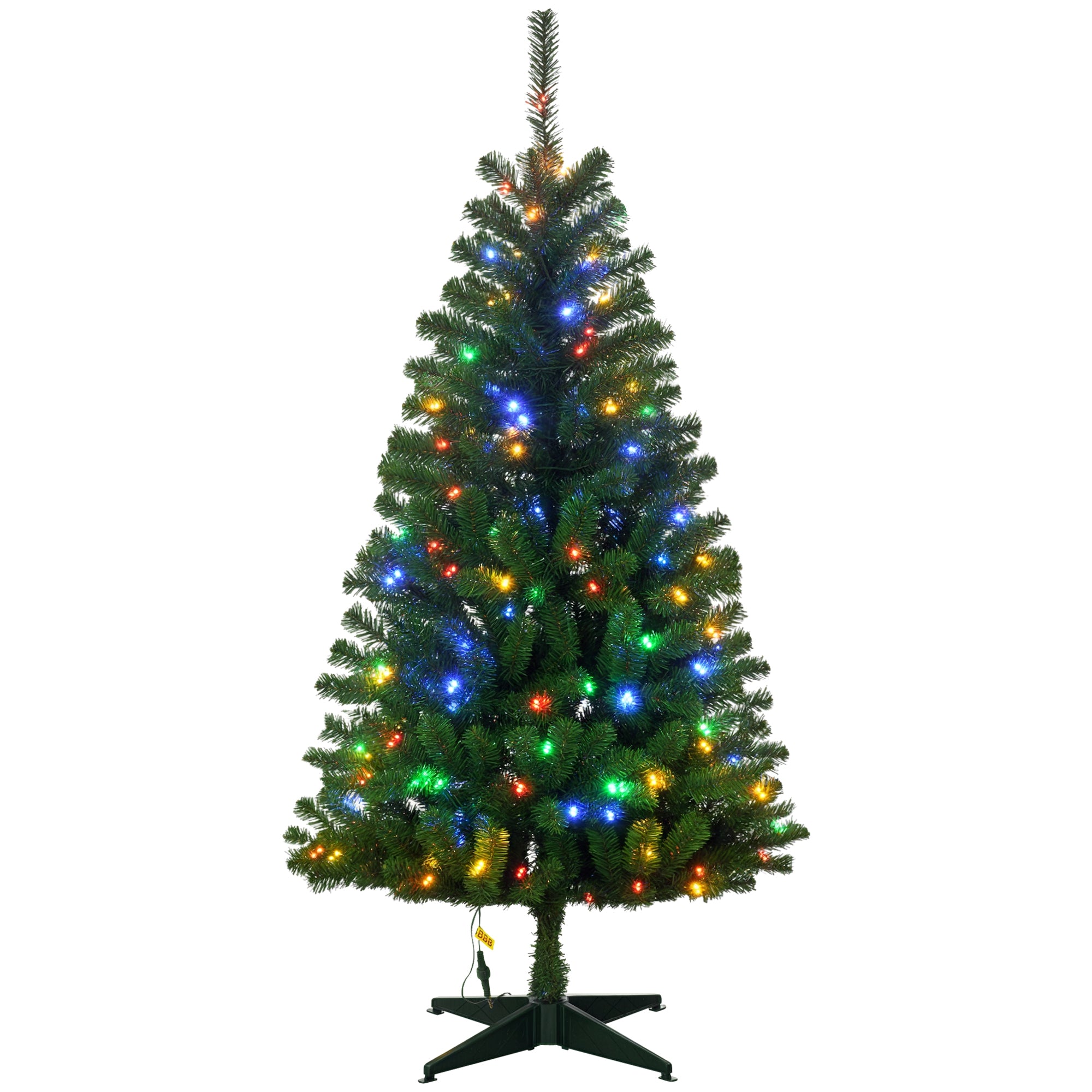5' Artificial Prelit Christmas Trees with Warm White or Colorful LED Lights, Auto Open