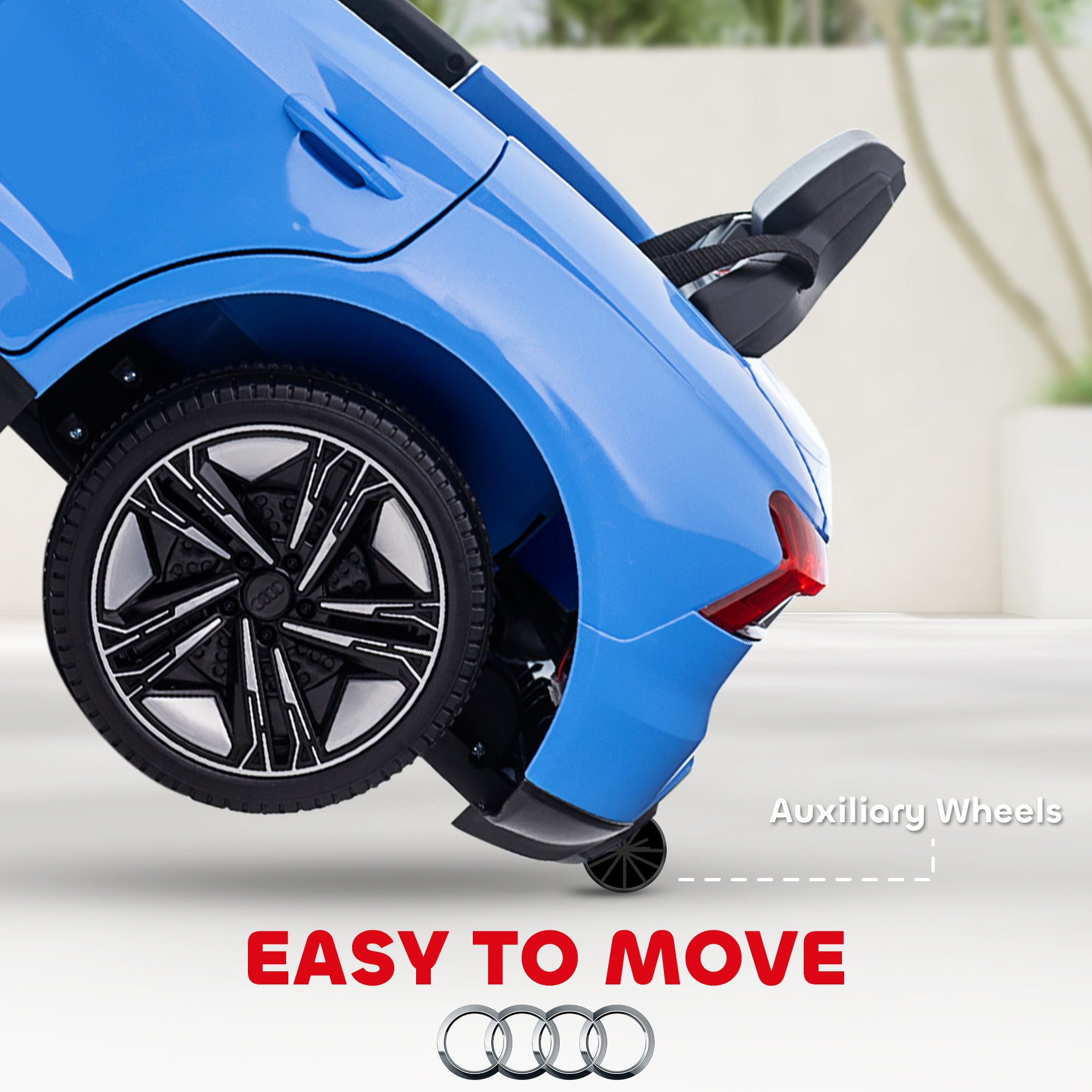Electric Car for Kids, 12V Licensed Audi RS E-tron GT 3.1 MPH Kids Ride on Car, Ride-on Toy with Remote Control, 4 Suspension Wheels, Horn, Music, Lights, for Boys and Girls, Blue
