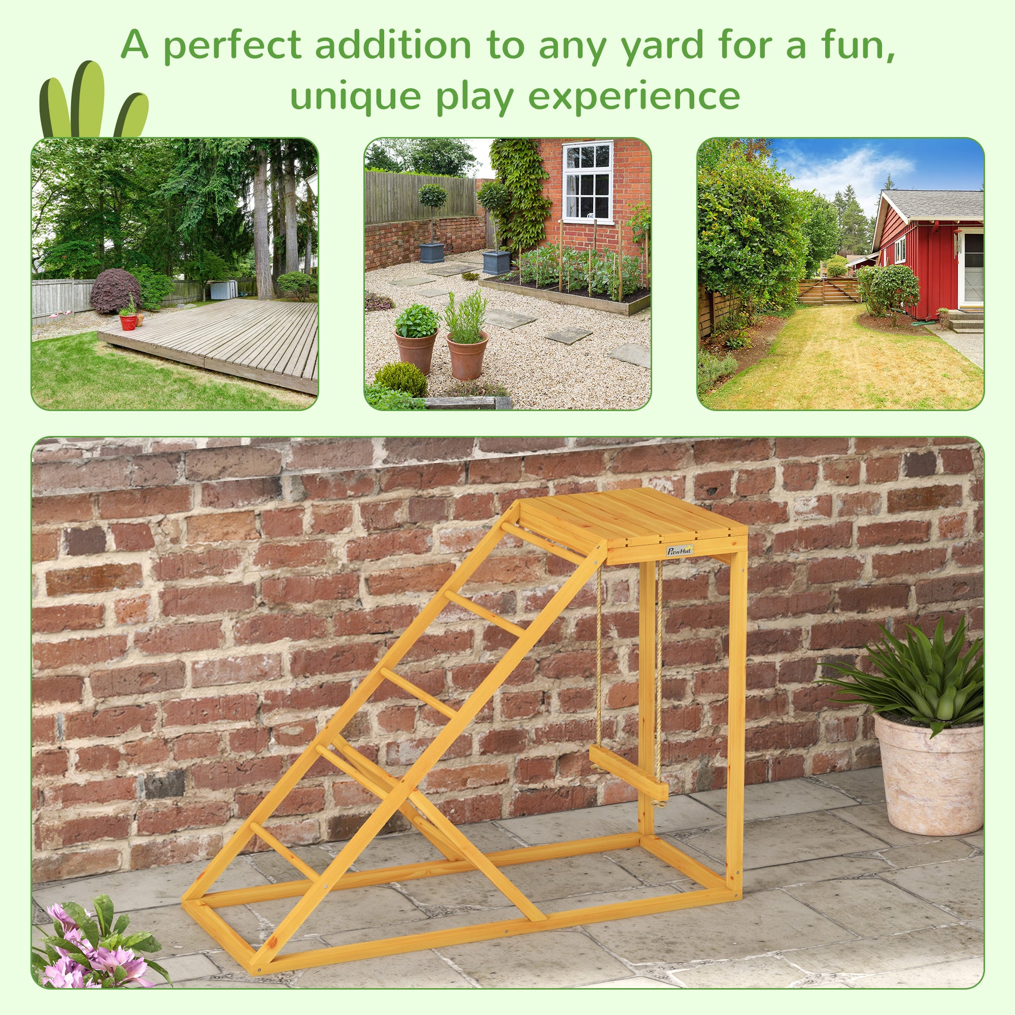 Chicken Activity Play for Healthy & Happy Animals with Chicken Perches & Hen Ladder, Chicken Coop Toy, Yellow - Yellow - Image 5