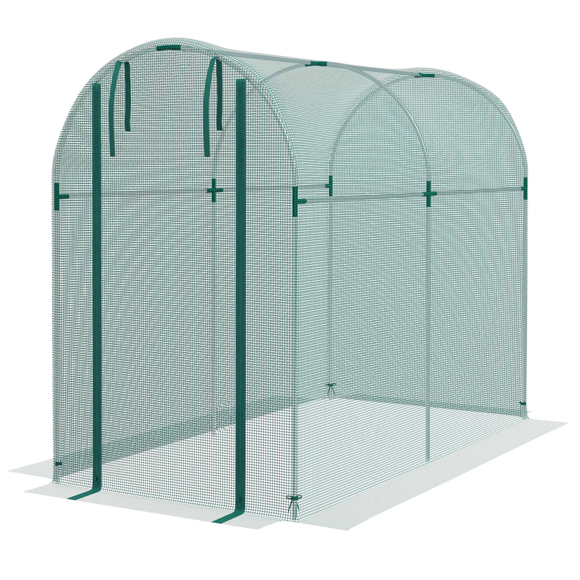 Galvanized Steel Crop Cage, Plant Protection Tent with Zippered Door, 4' x 8', Green - Green