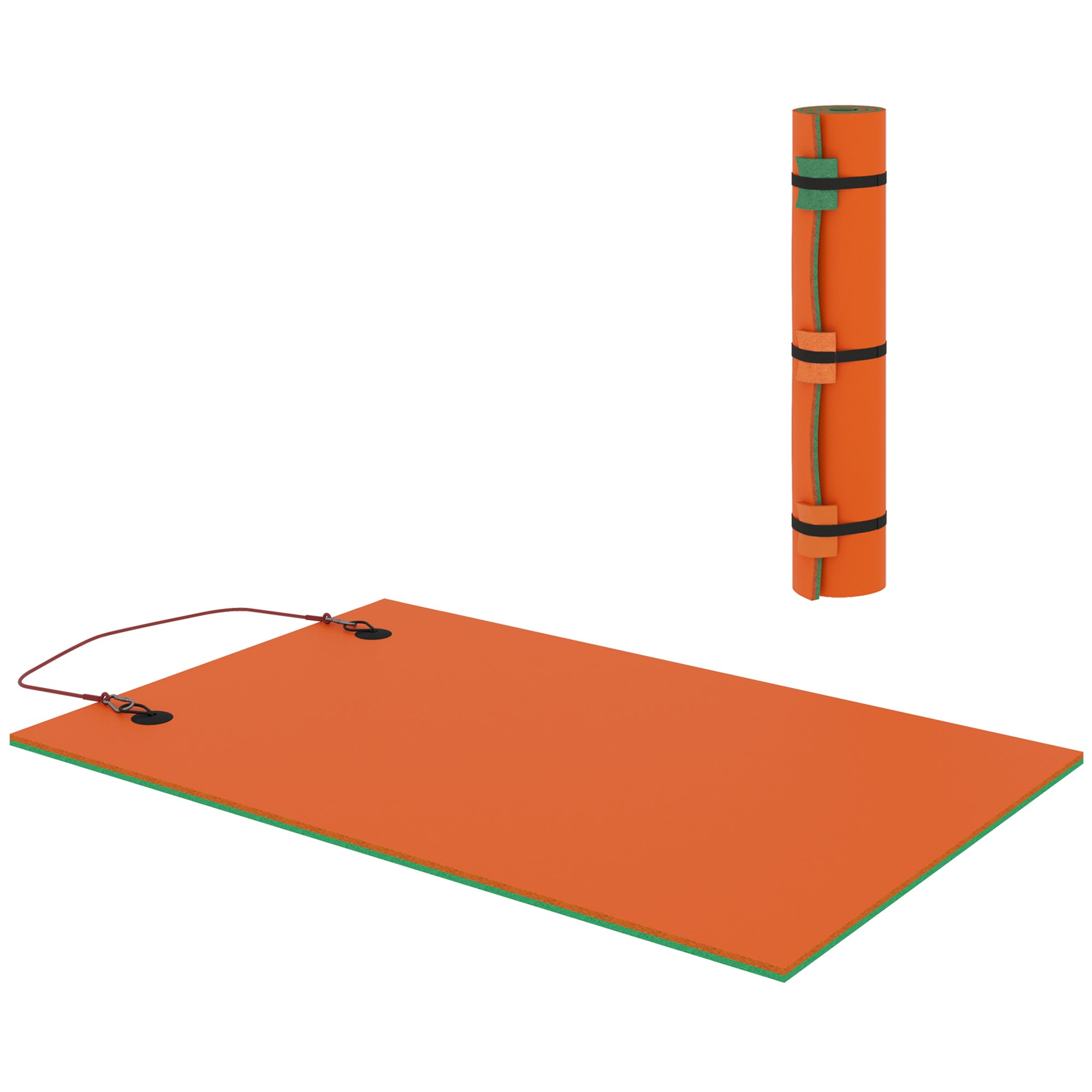 9' x 6' Lily Pad Water Mat for 2 Adults, Floating Water Pad for Lake, Pool, Ocean, Beach, and Boating, Orange
