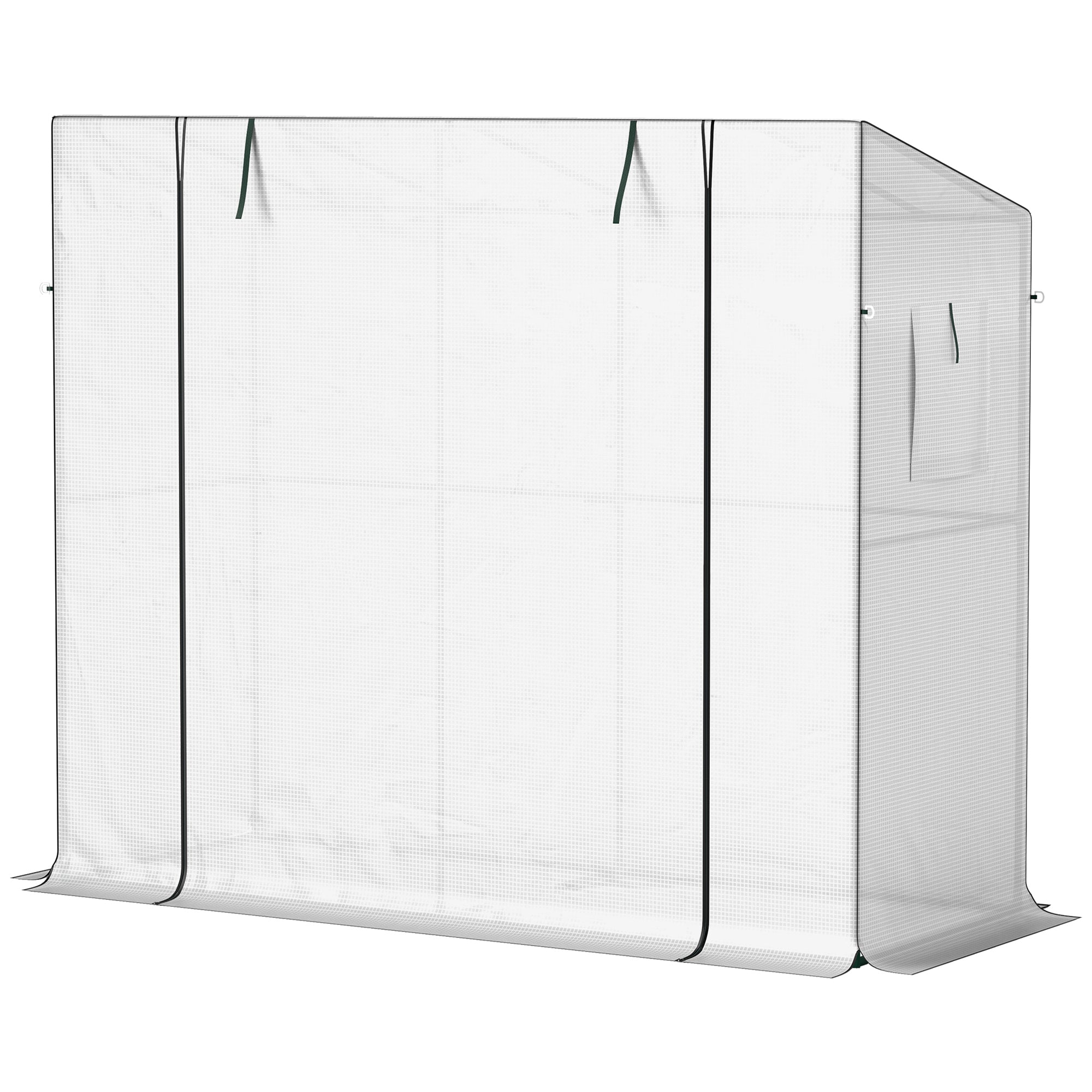 Walk-in Portable Greenhouse Small Greenhouse for Outdoors with UV-resistant PE Cover, 6.6' x 2.5' x 5.6' White - White