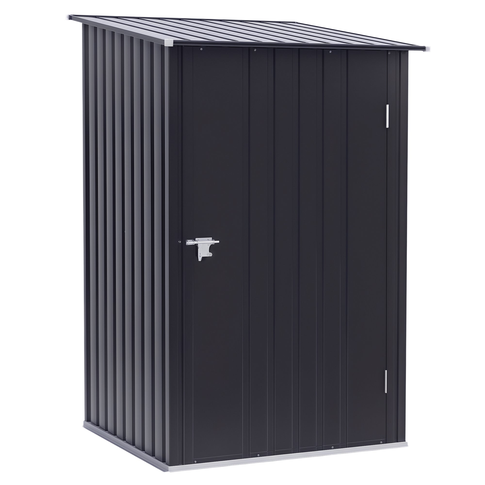 Small Metal Garden Shed, 3.3' x 3.4', Galvanized Steel, Lockable Tool Shed for Patio, Backyard, Lawn, Dark Gray - Dark Gray